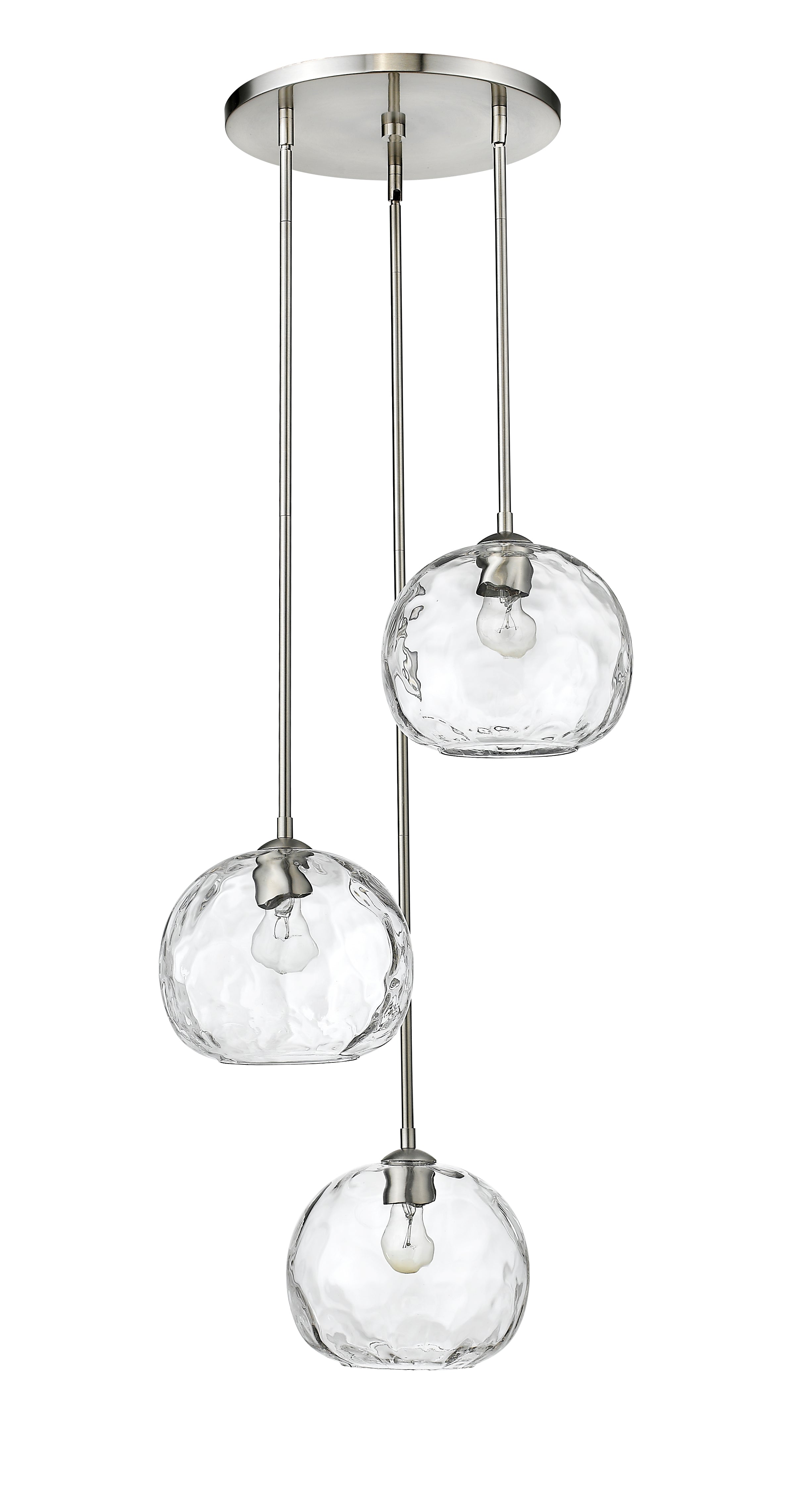 Chloe 3 Light Chandelier Brushed Nickel