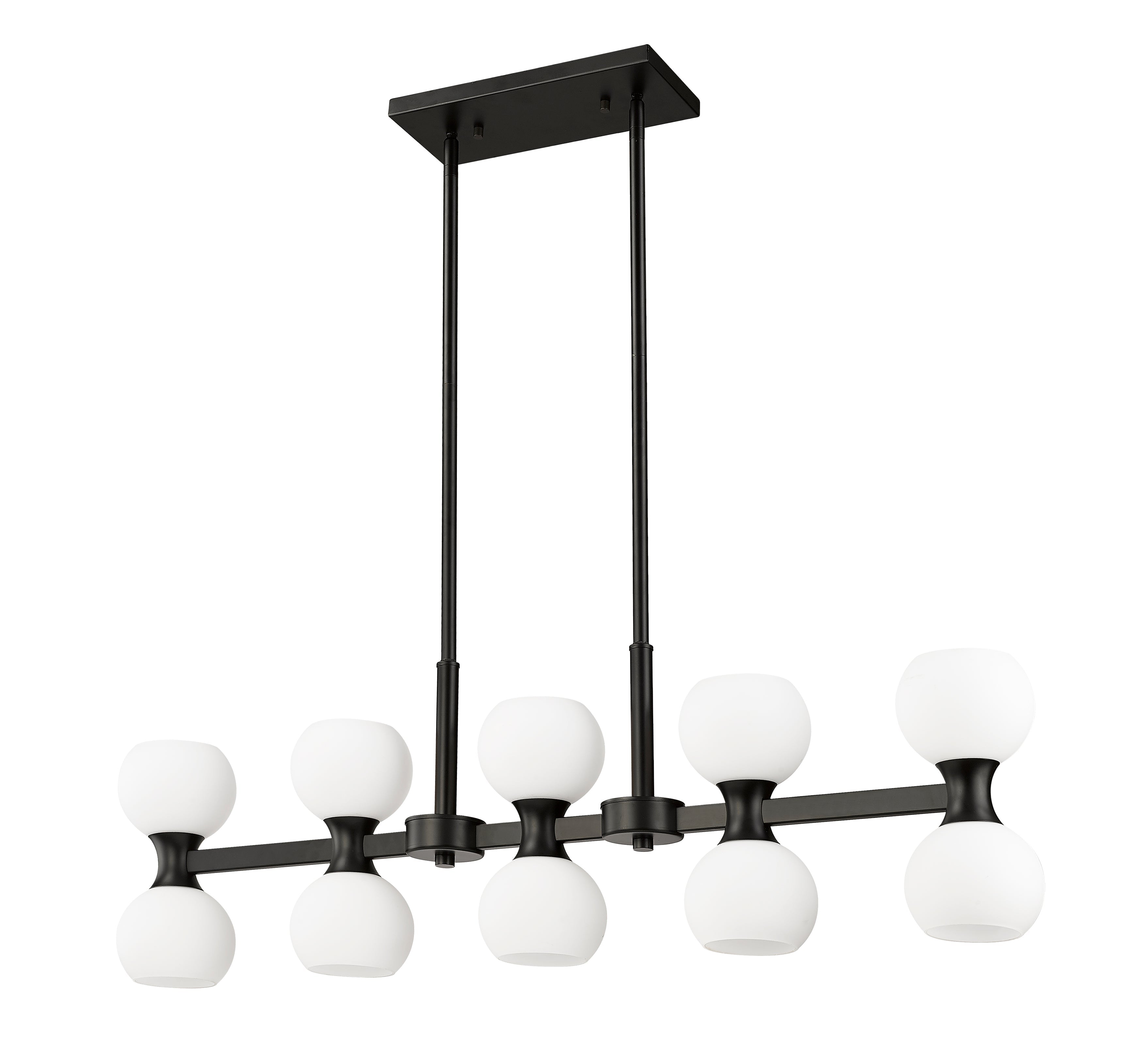 Artemis 10 Light Linear Chandelier Matte Black
