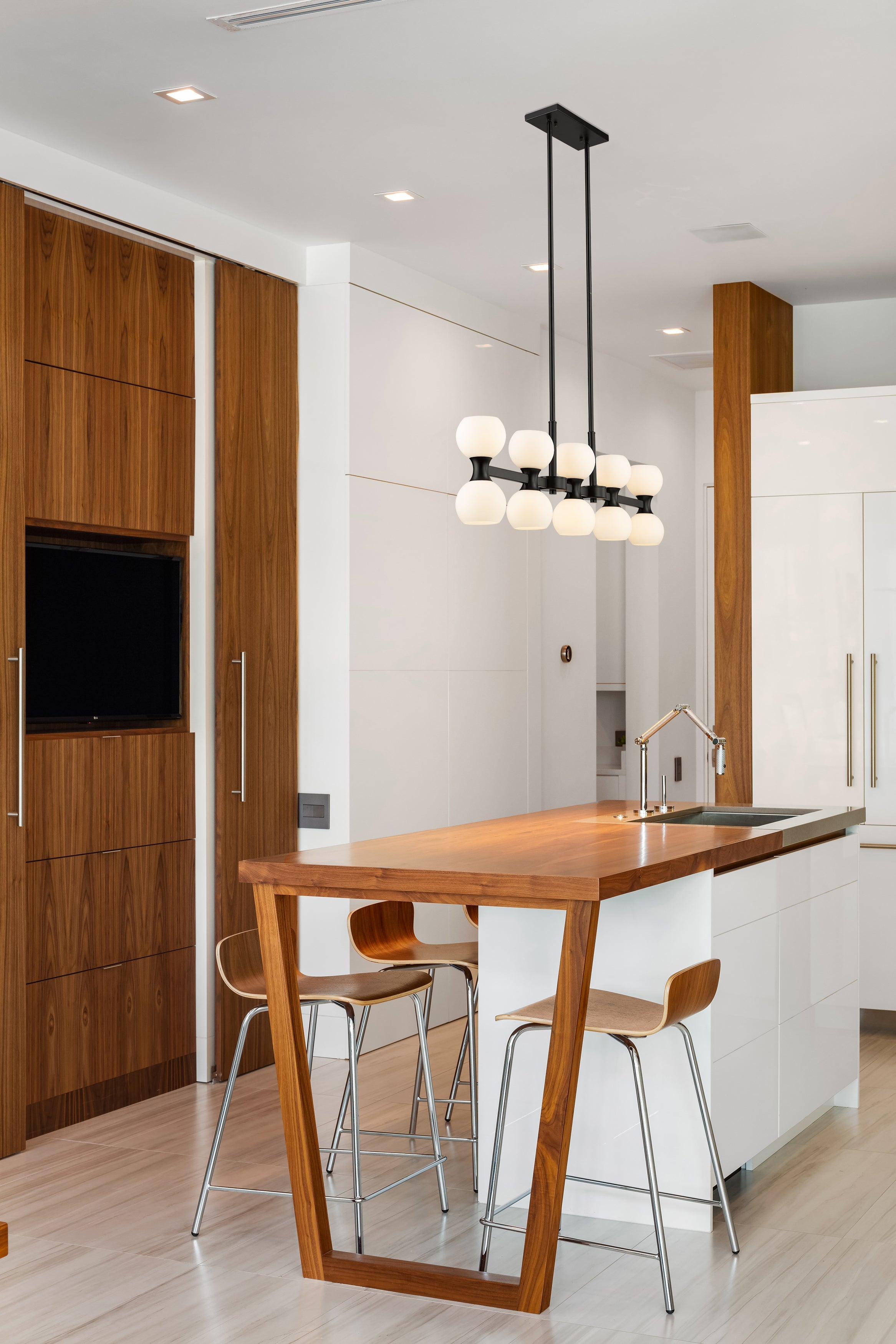 Artemis 10 Light Linear Chandelier Matte Black