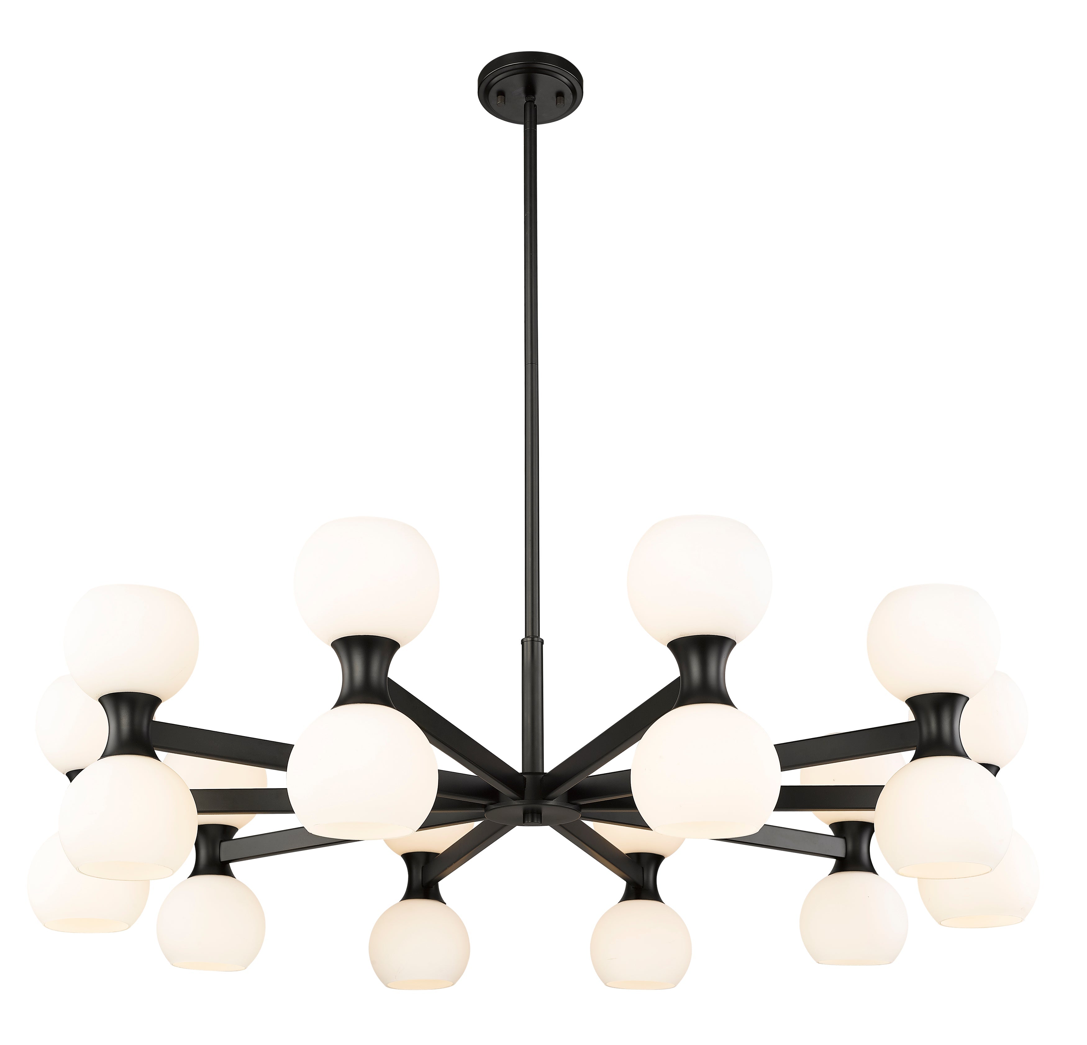 Artemis 20 Light Chandelier Matte Black