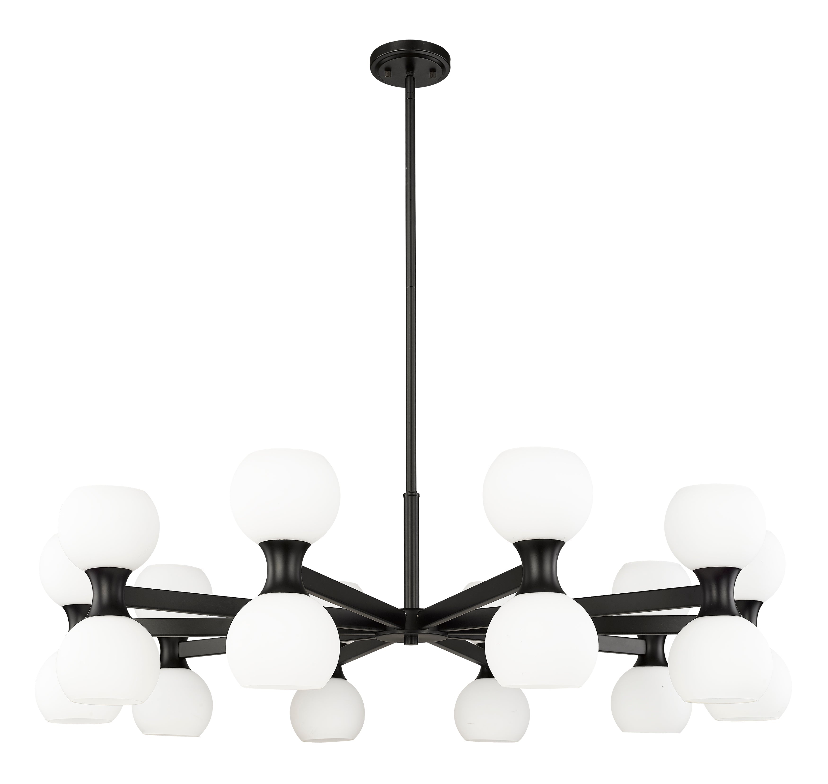 Artemis 20 Light Chandelier Matte Black