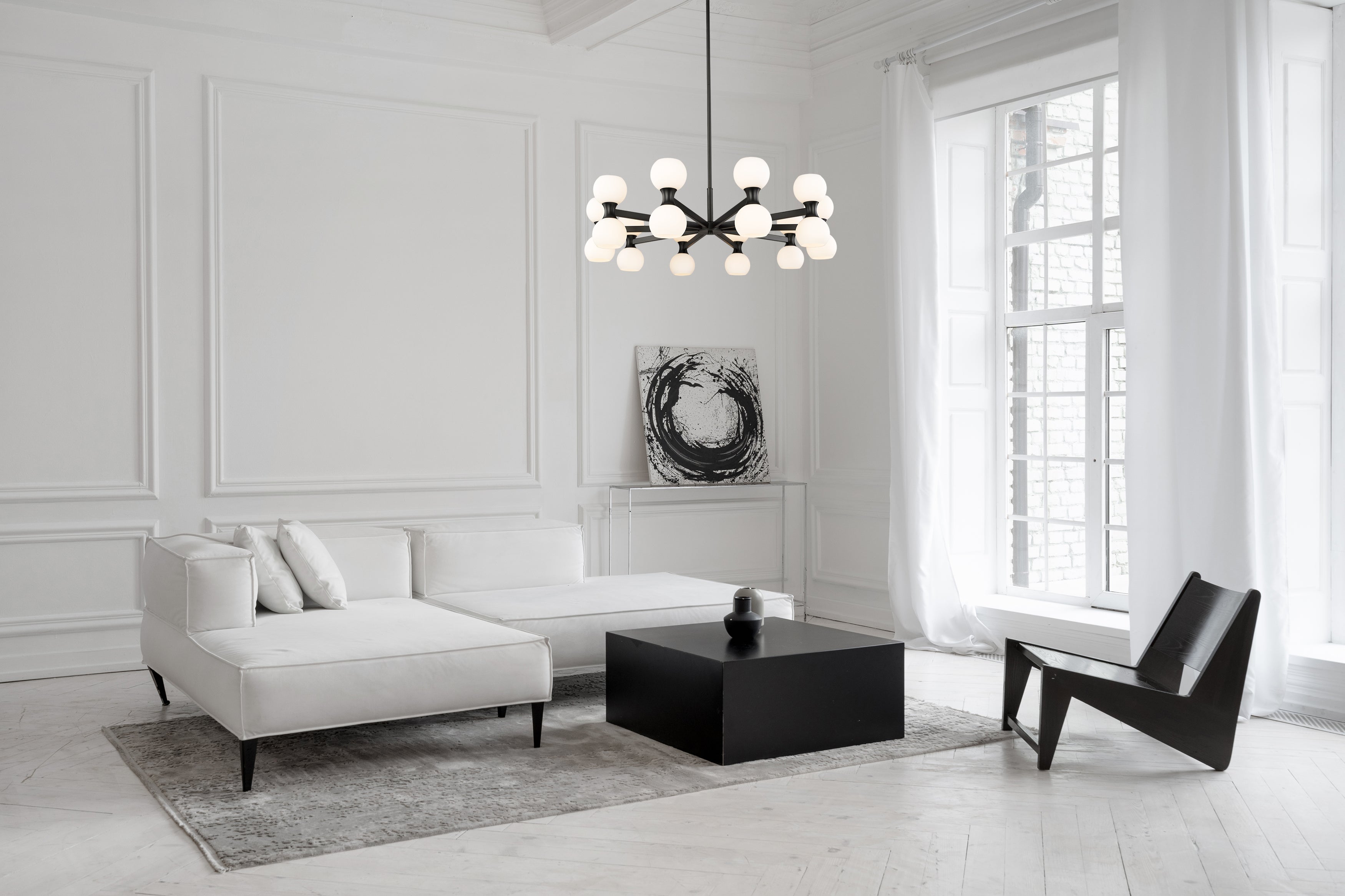 Artemis 20 Light Chandelier Matte Black