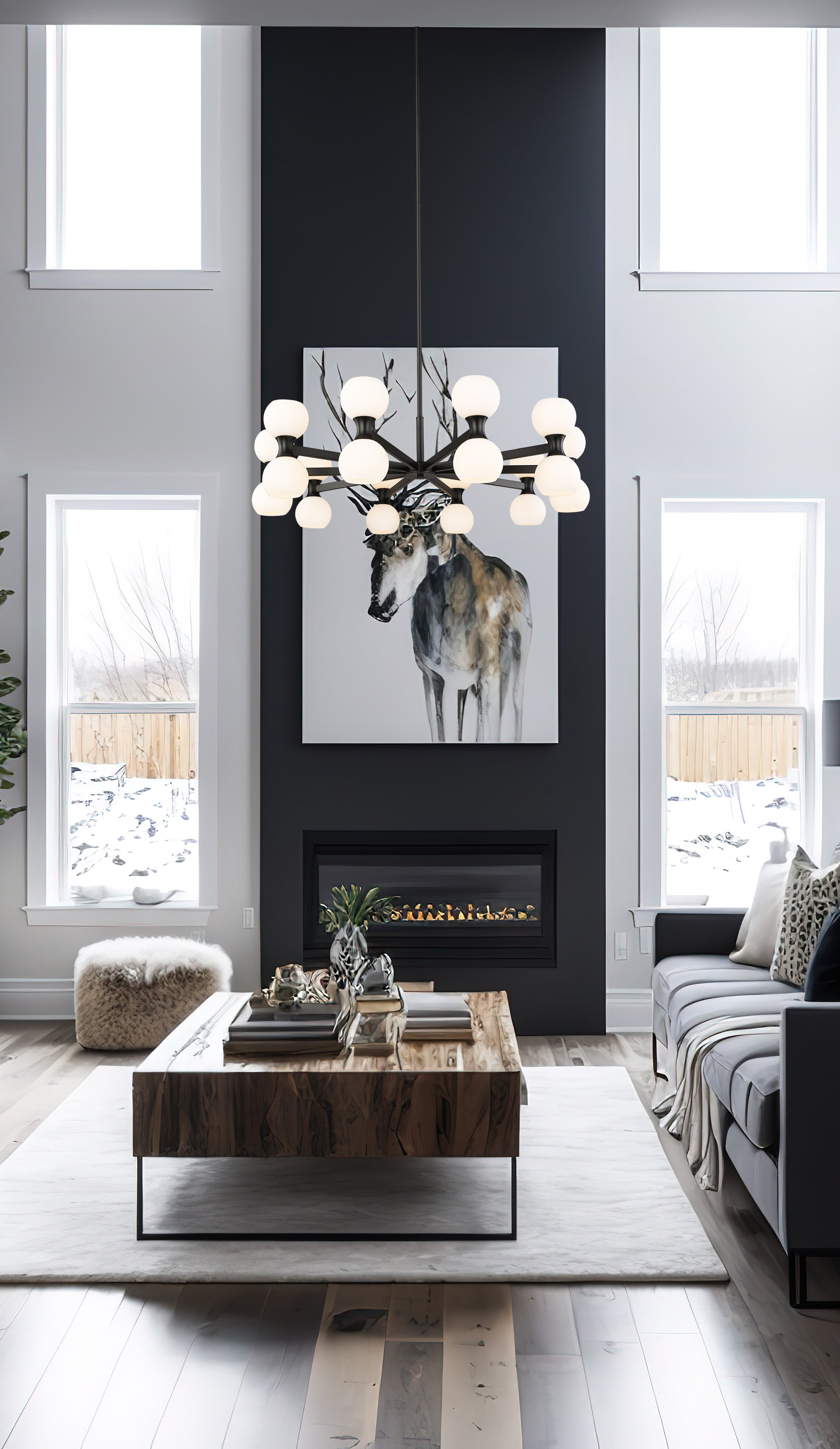 Artemis 20 Light Chandelier Matte Black