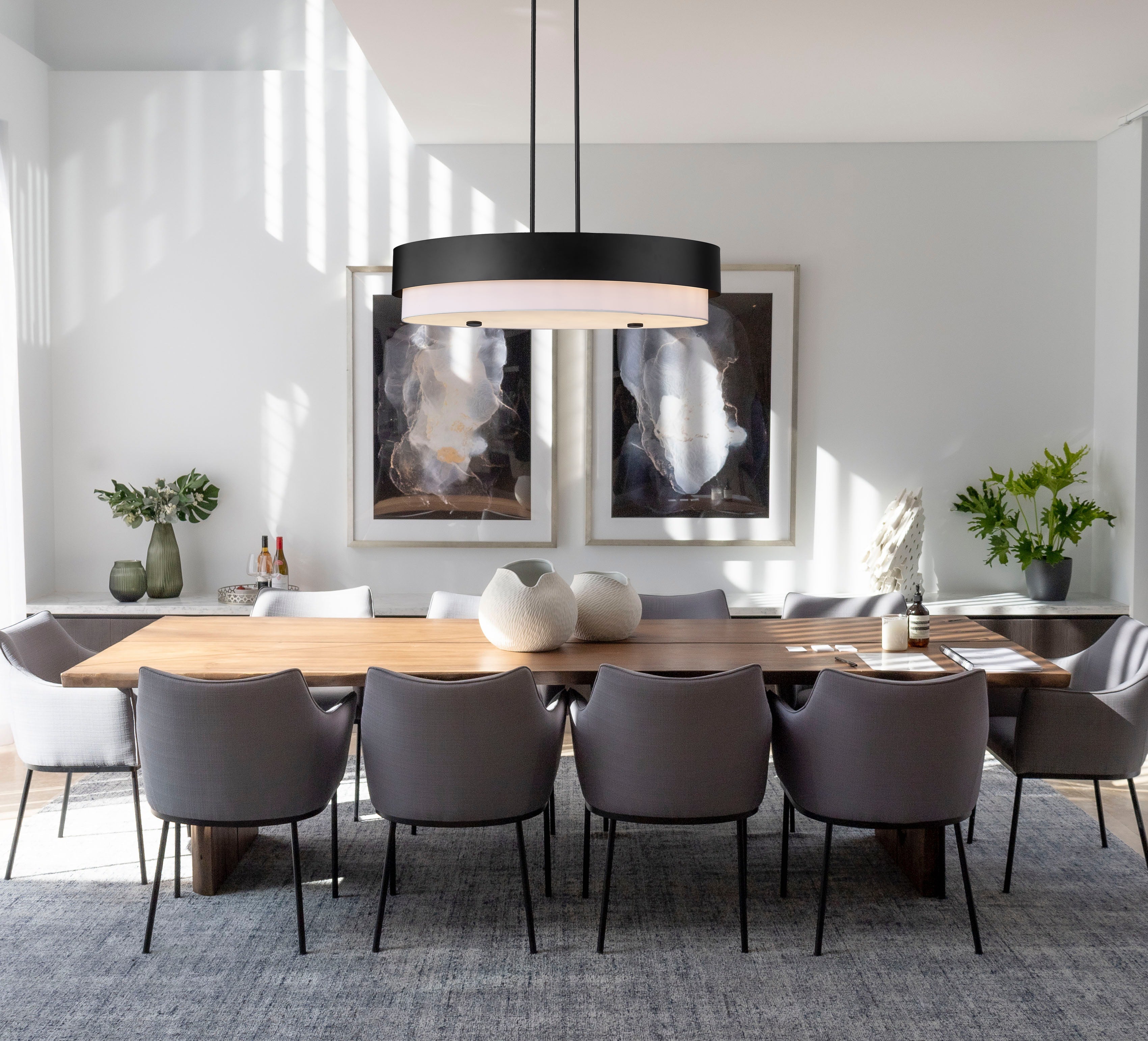 Counterpoint 5 Light Linear Chandelier Matte Black