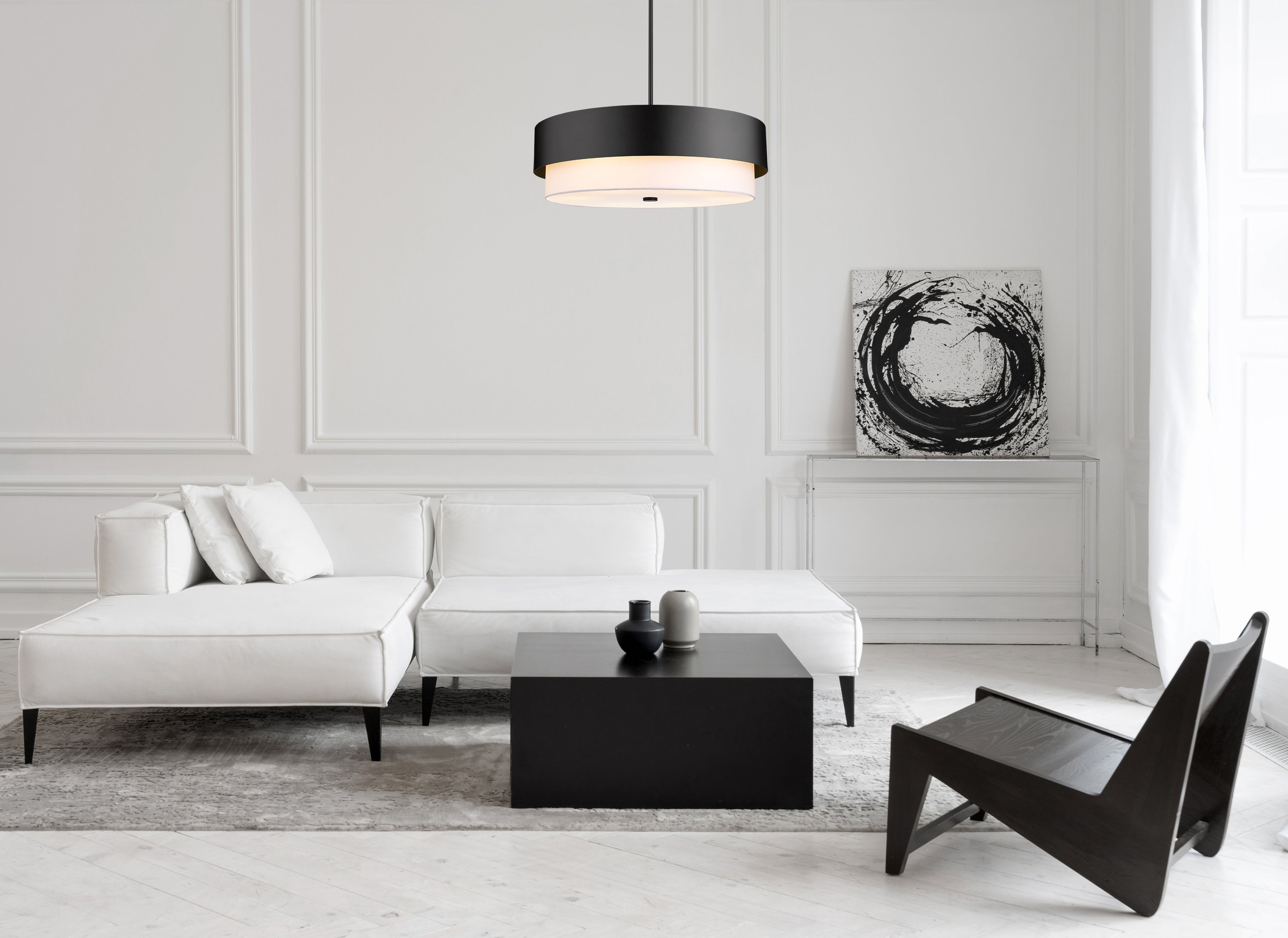 Counterpoint 6 Light Chandelier Matte Black