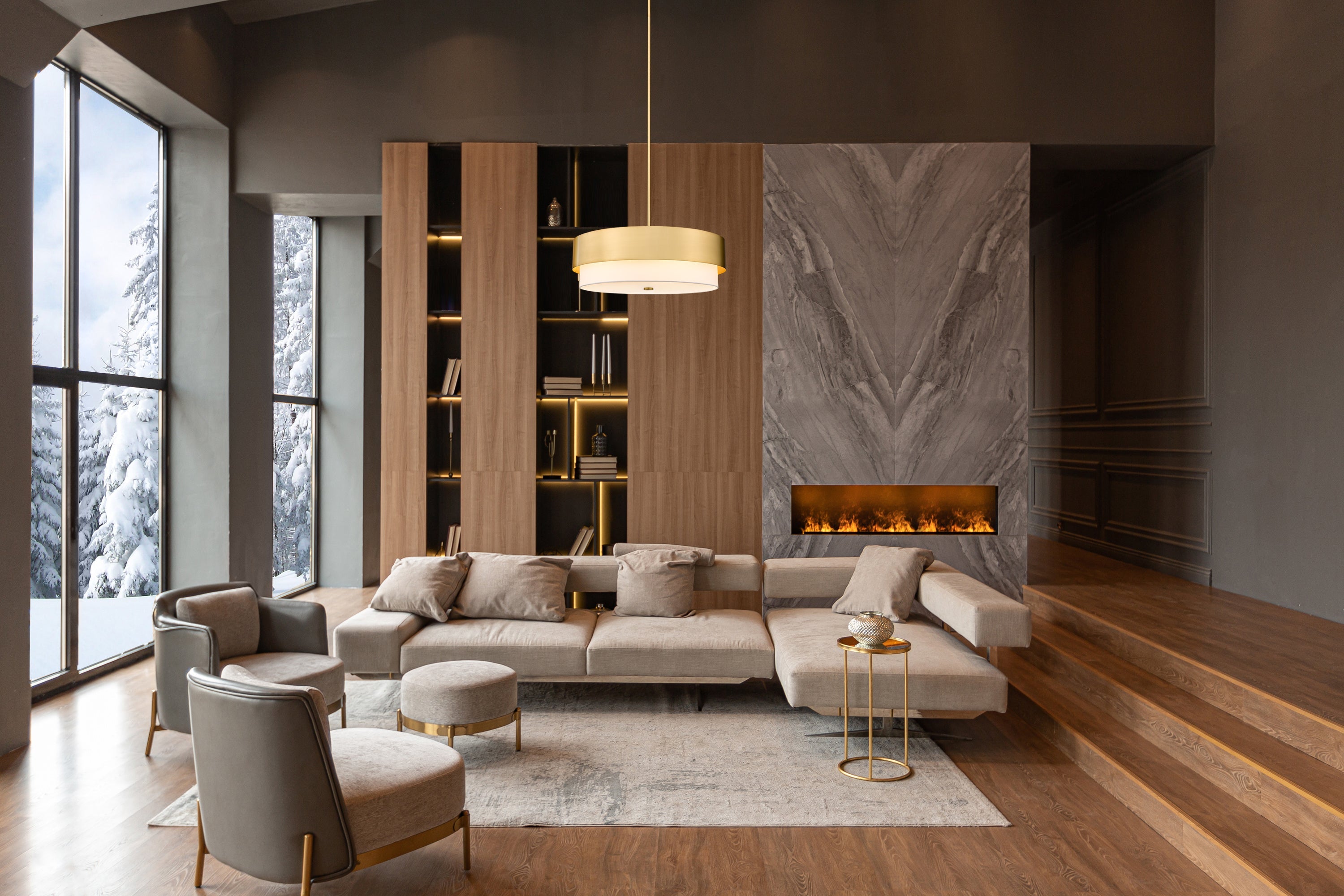 Counterpoint 6 Light Chandelier Modern Gold