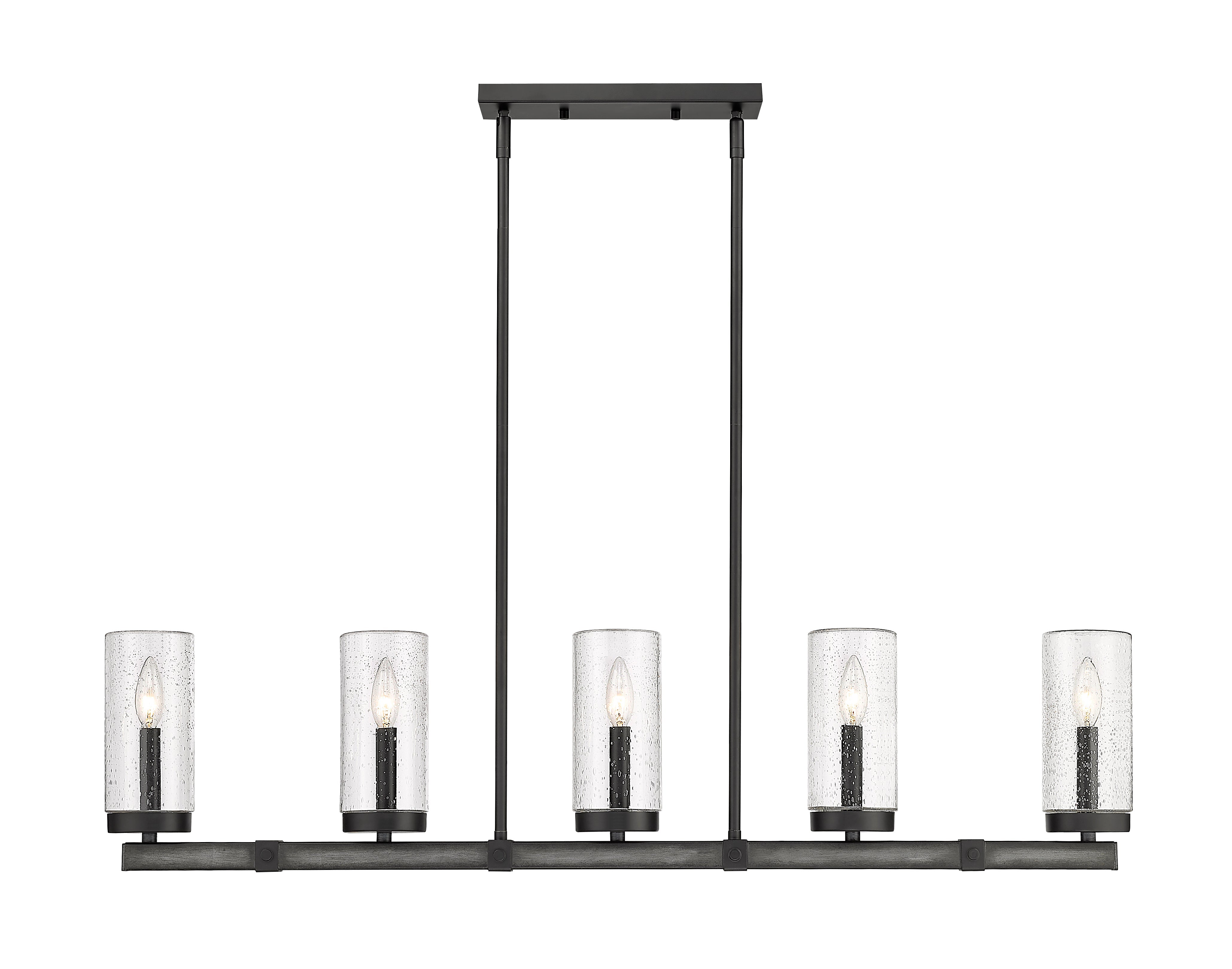 Marlow 5 Light Outdoor Linear Chandelier Ashen Barnboard