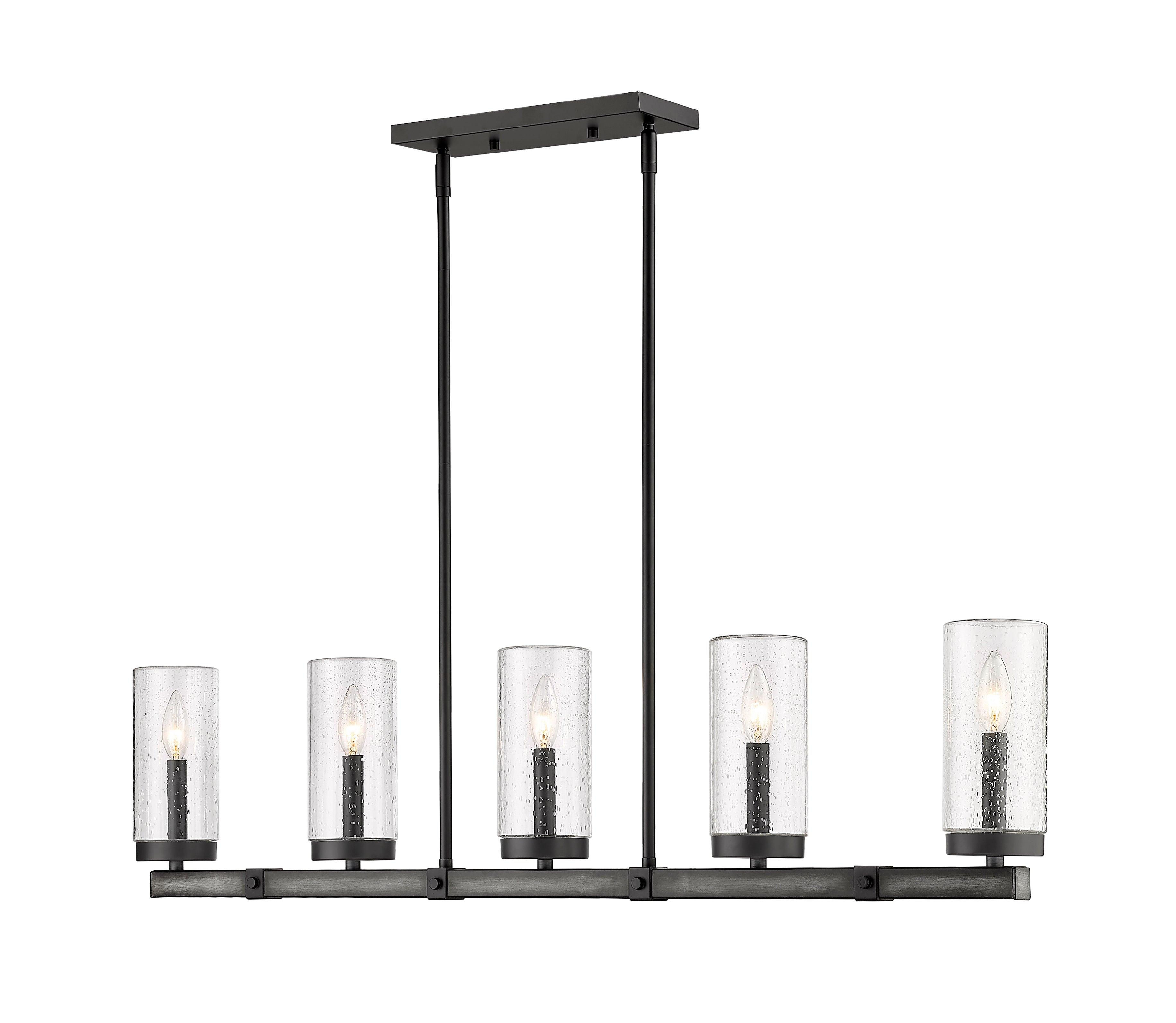 Marlow 5 Light Outdoor Linear Chandelier Ashen Barnboard
