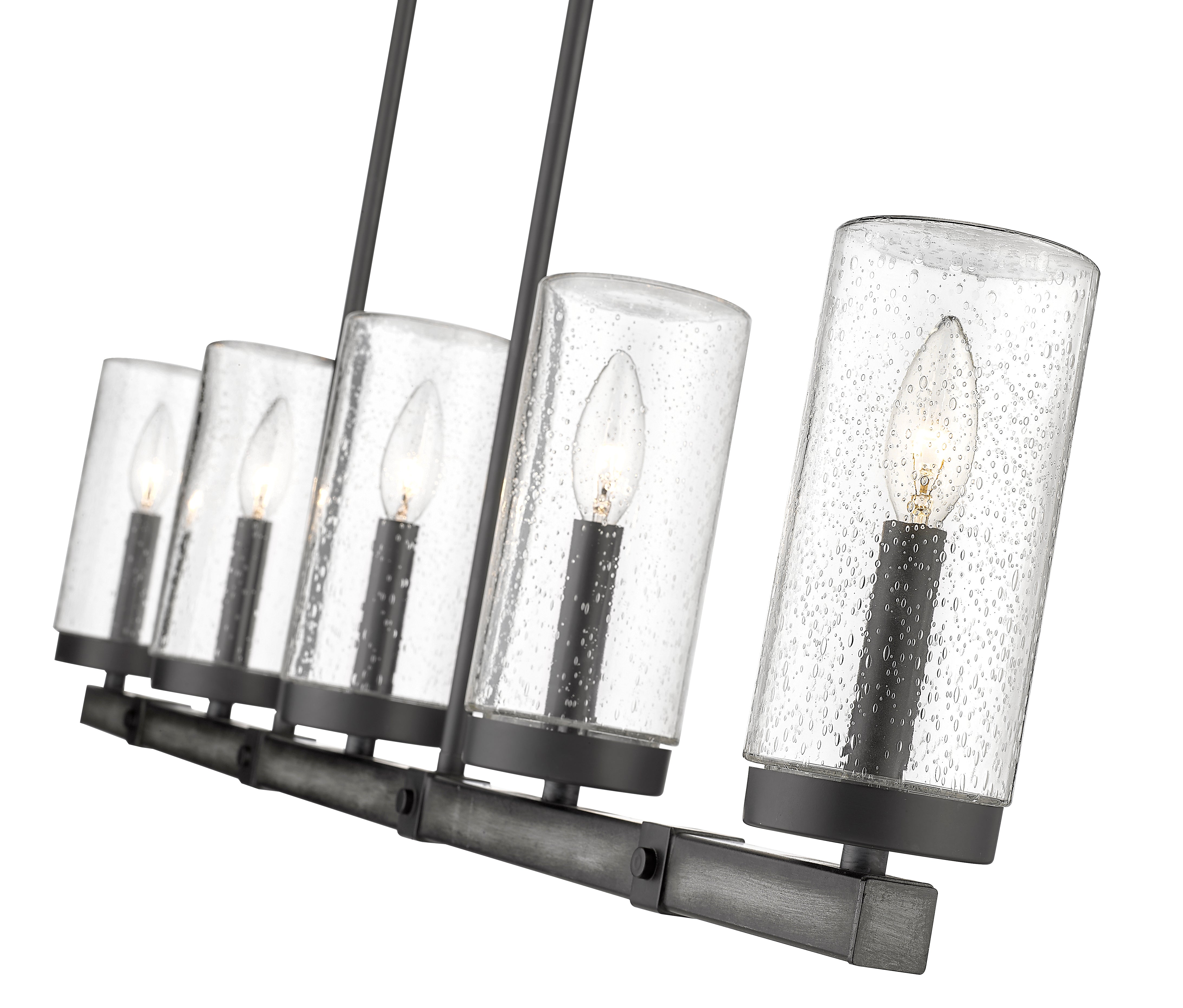 Marlow 5 Light Outdoor Linear Chandelier Ashen Barnboard