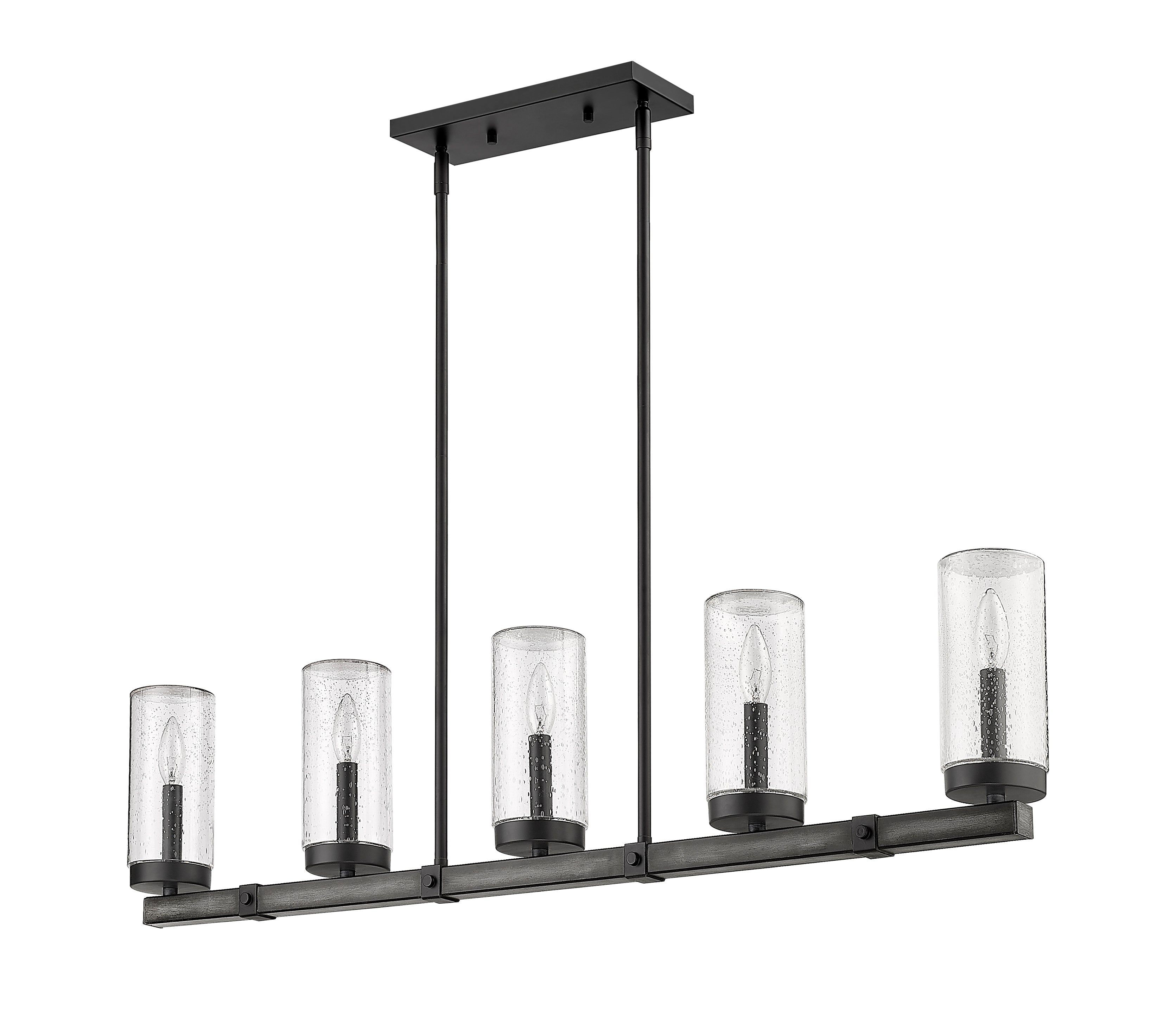 Marlow 5 Light Outdoor Linear Chandelier Ashen Barnboard