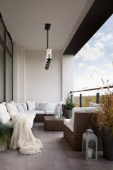 Marlow 5 Light Outdoor Linear Chandelier Ashen Barnboard