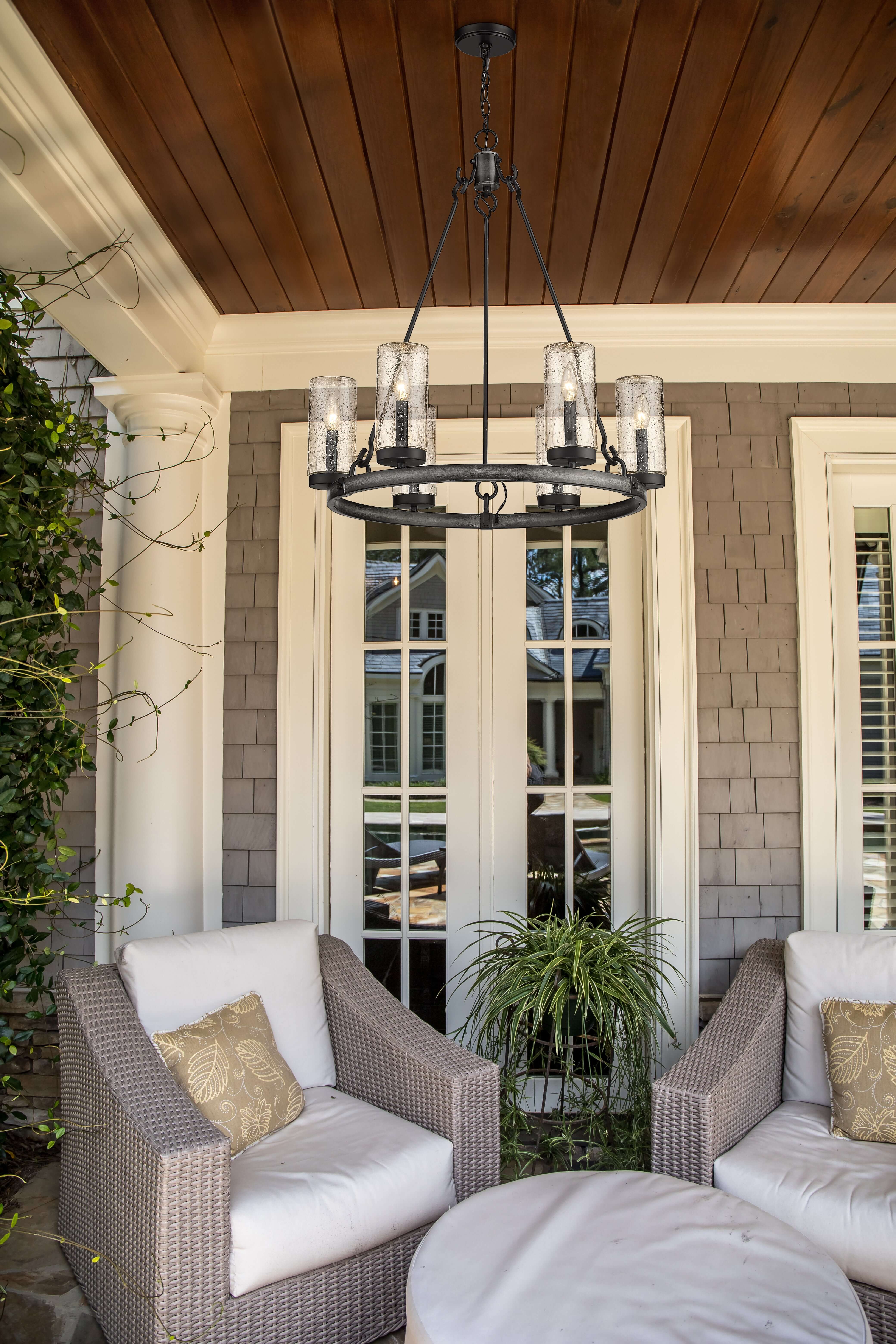 Marlow 6 Light Outdoor Chandelier Ashen Barnboard