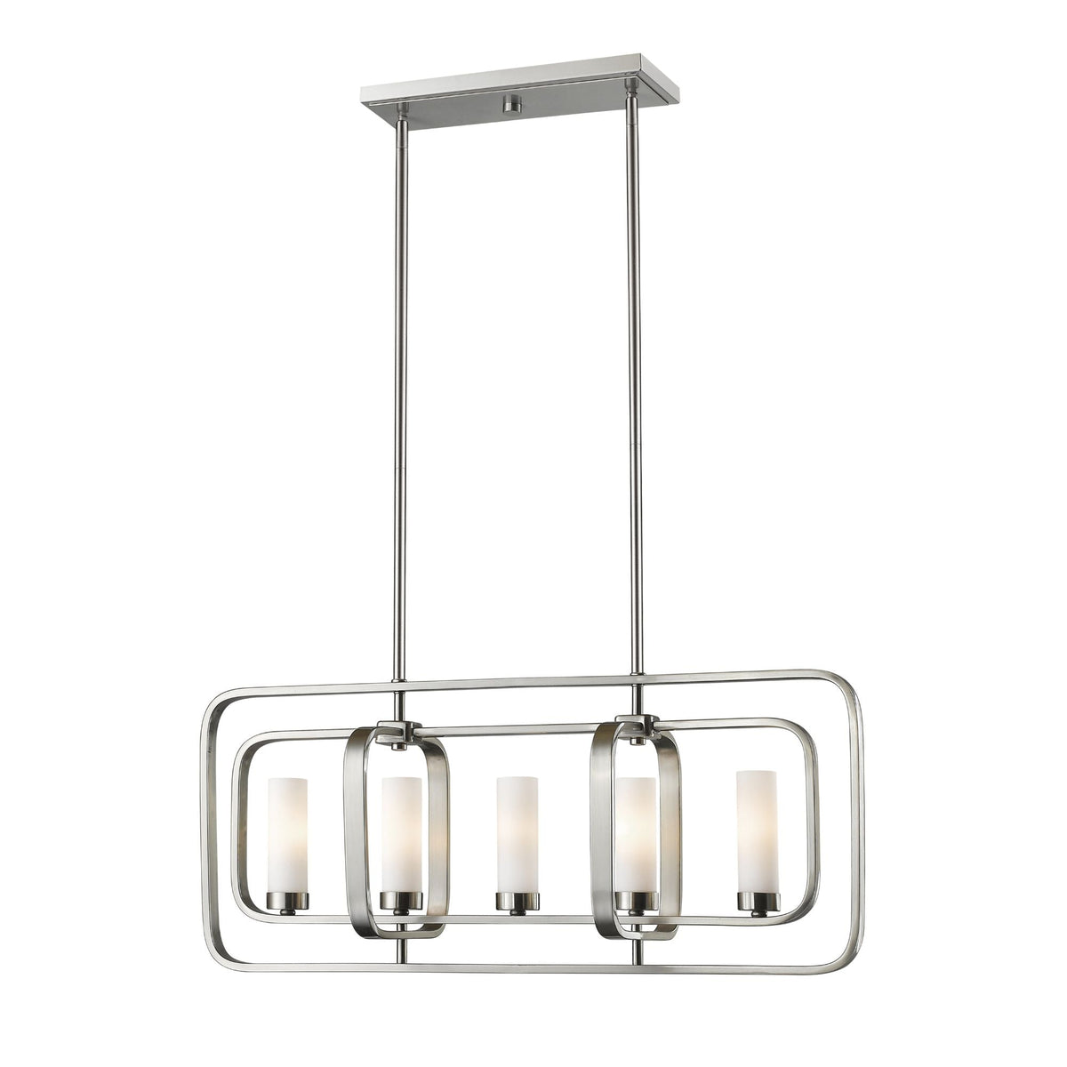 Aideen 5 Light Linear Chandelier Brushed Nickel
