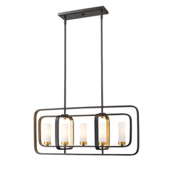 Aideen 5 Light Linear Chandelier Bronze Gold
