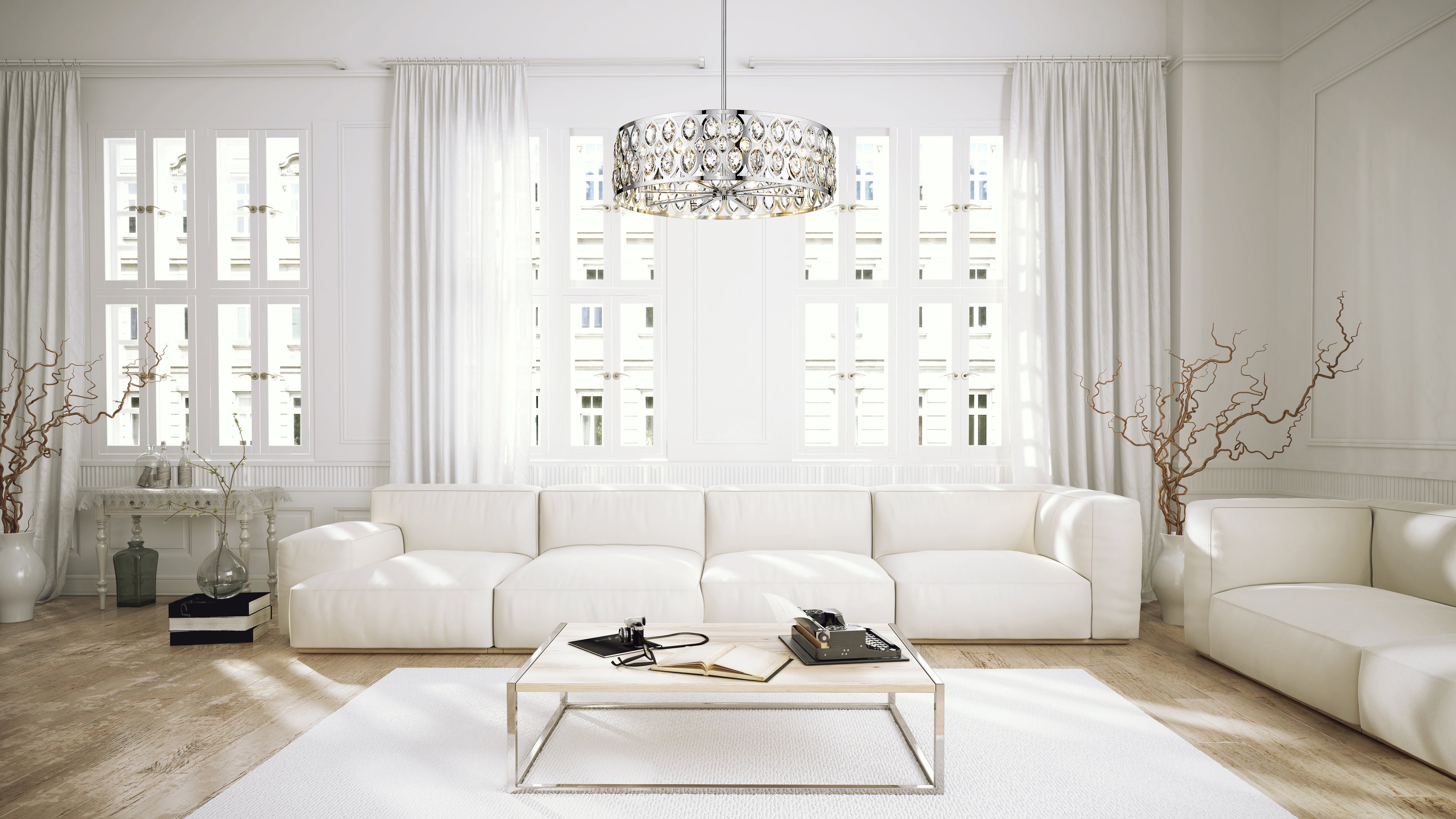 Dealey 8 Light Chandelier Chrome