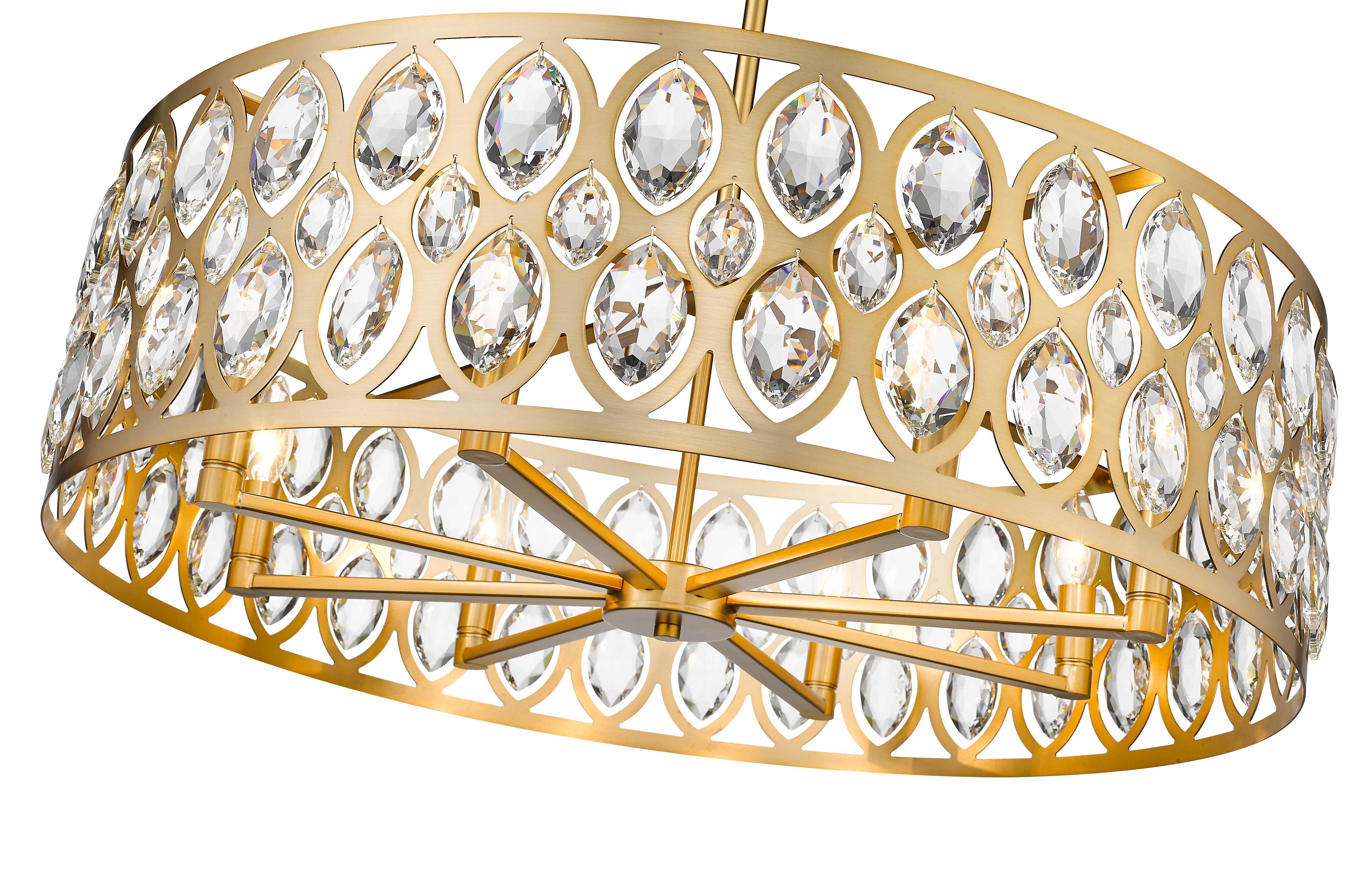 Dealey 8 Light Chandelier Heirloom Brass