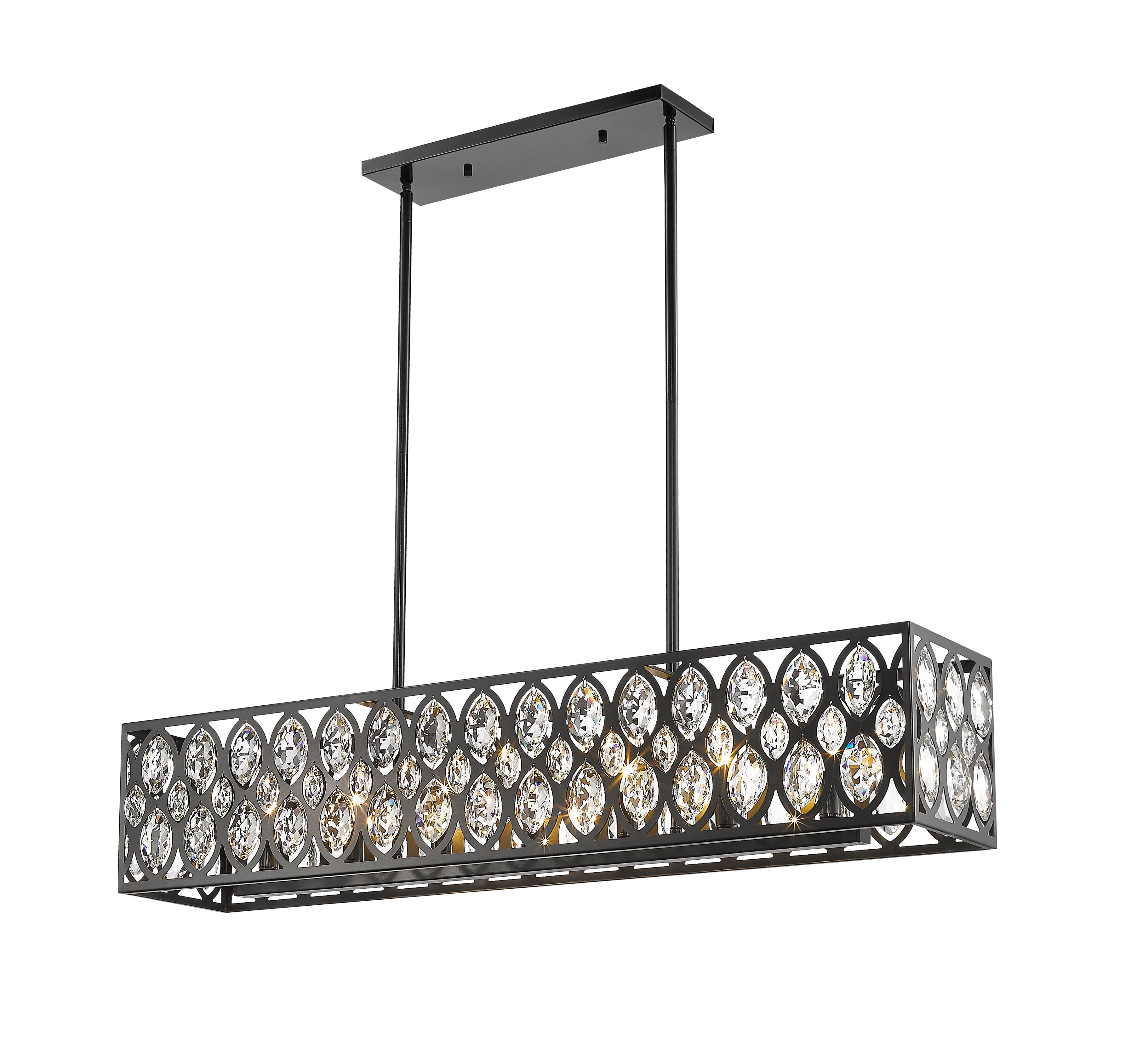 Dealey 7 Light Linear Chandelier Matte Black