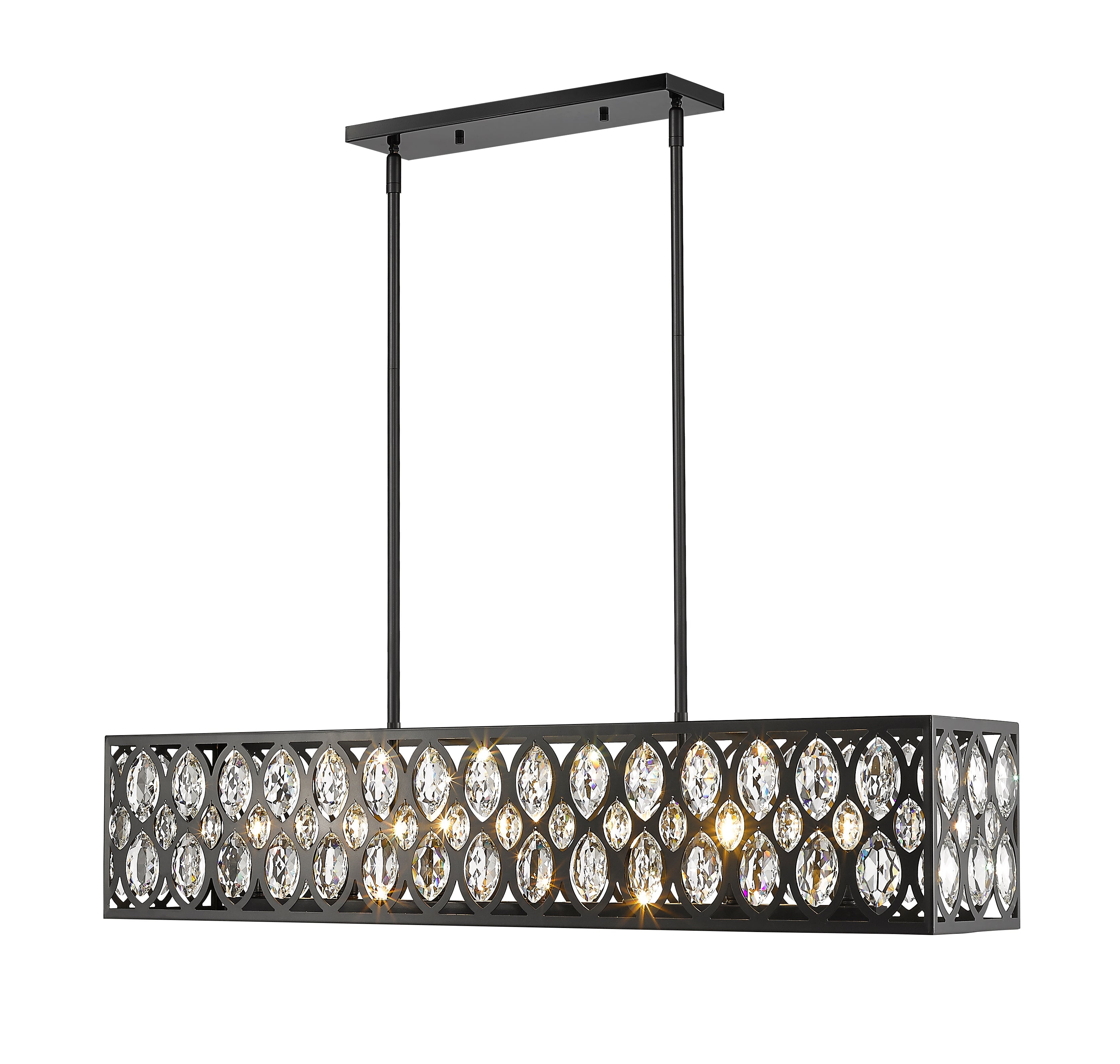 Dealey 7 Light Linear Chandelier Matte Black
