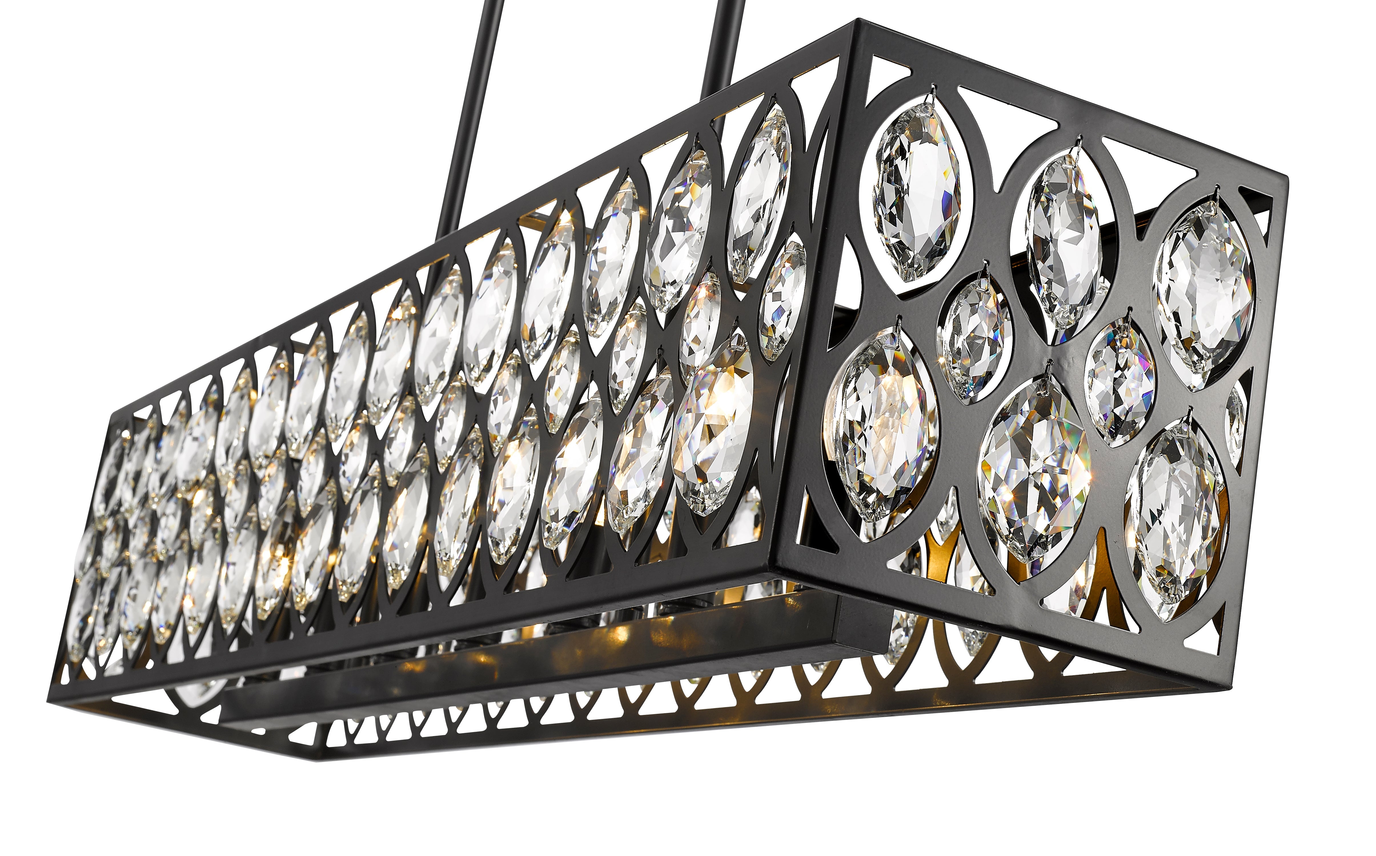 Dealey 7 Light Linear Chandelier Matte Black