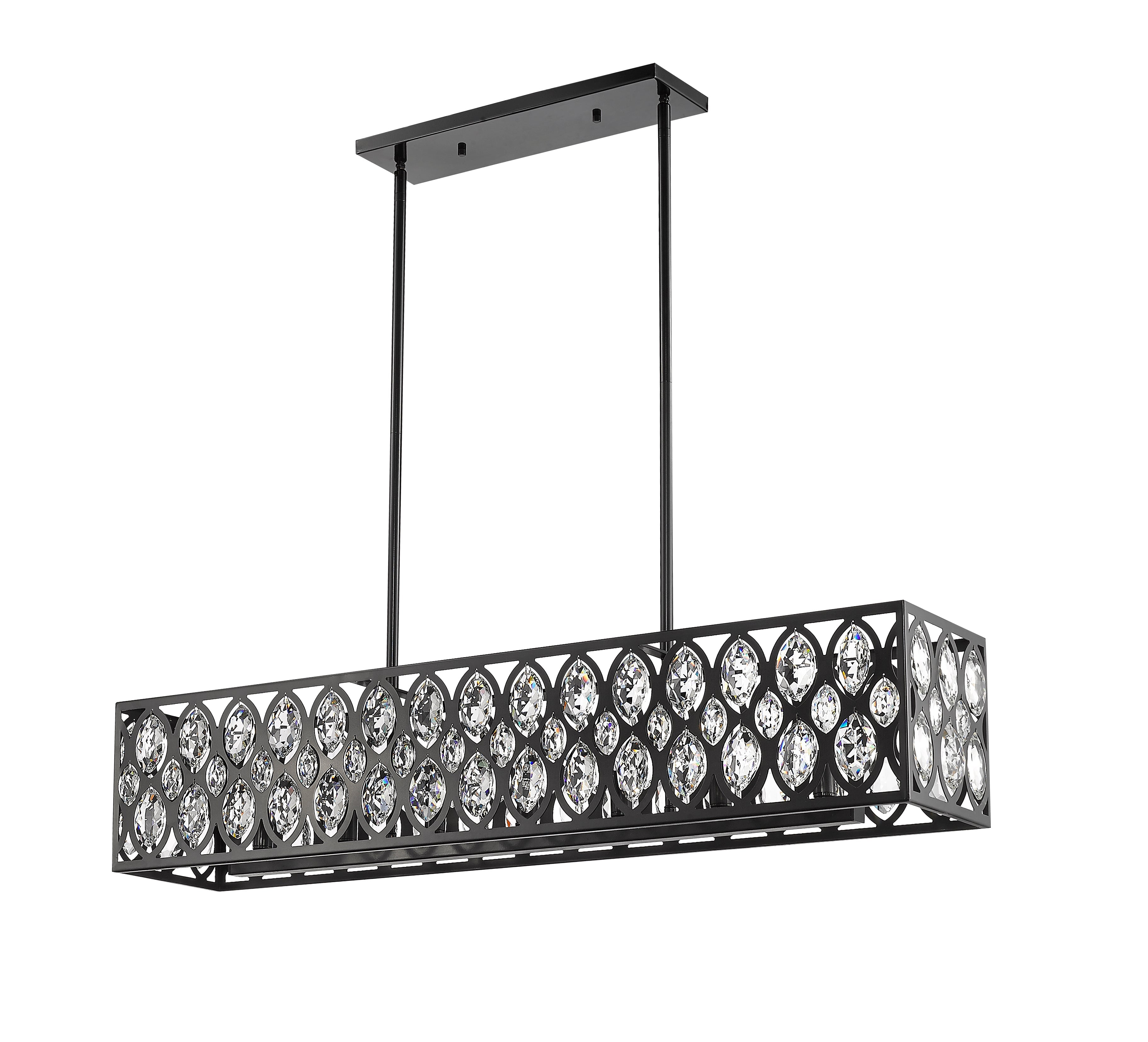 Dealey 7 Light Linear Chandelier Matte Black