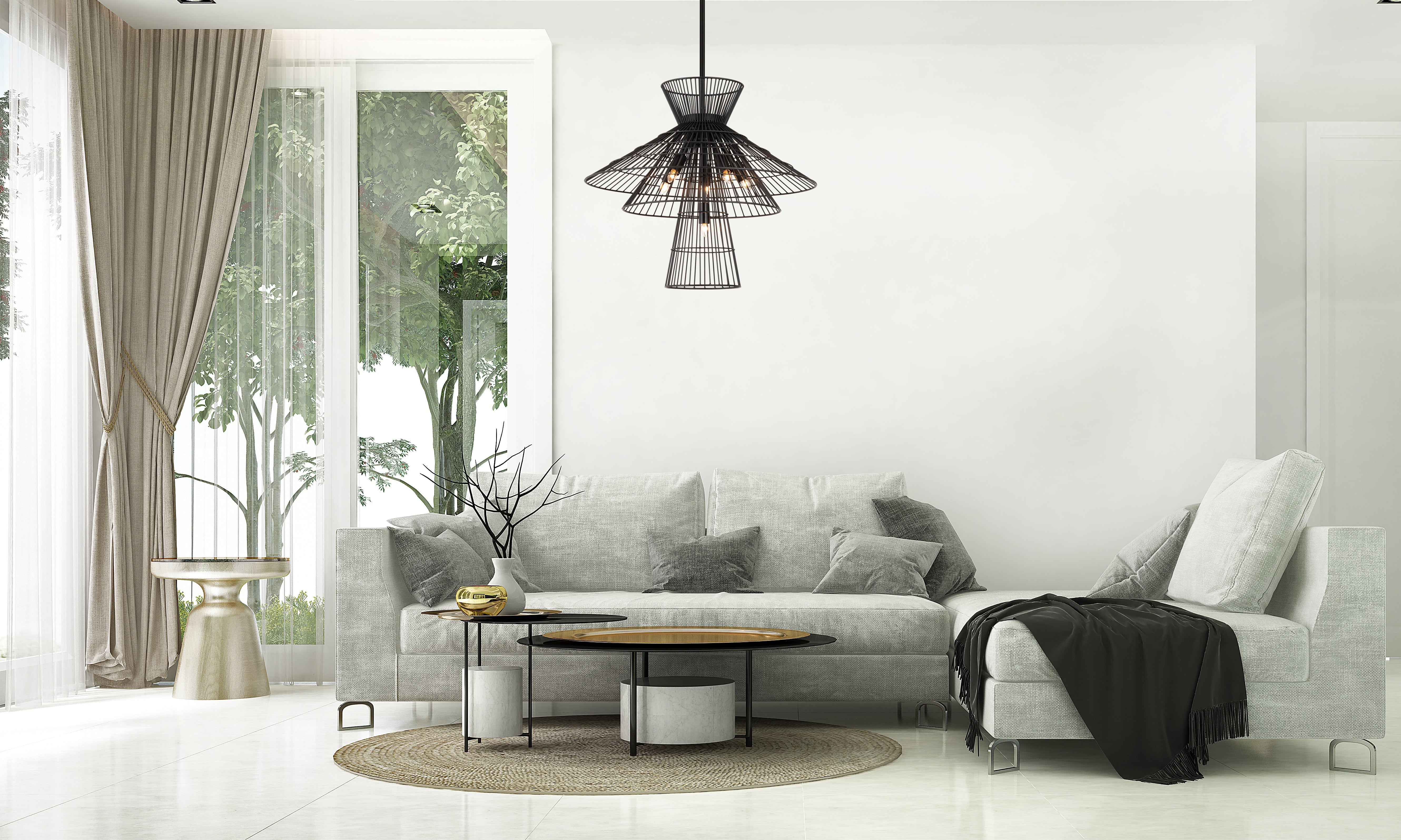Alito 6 Light Chandelier Matte Black