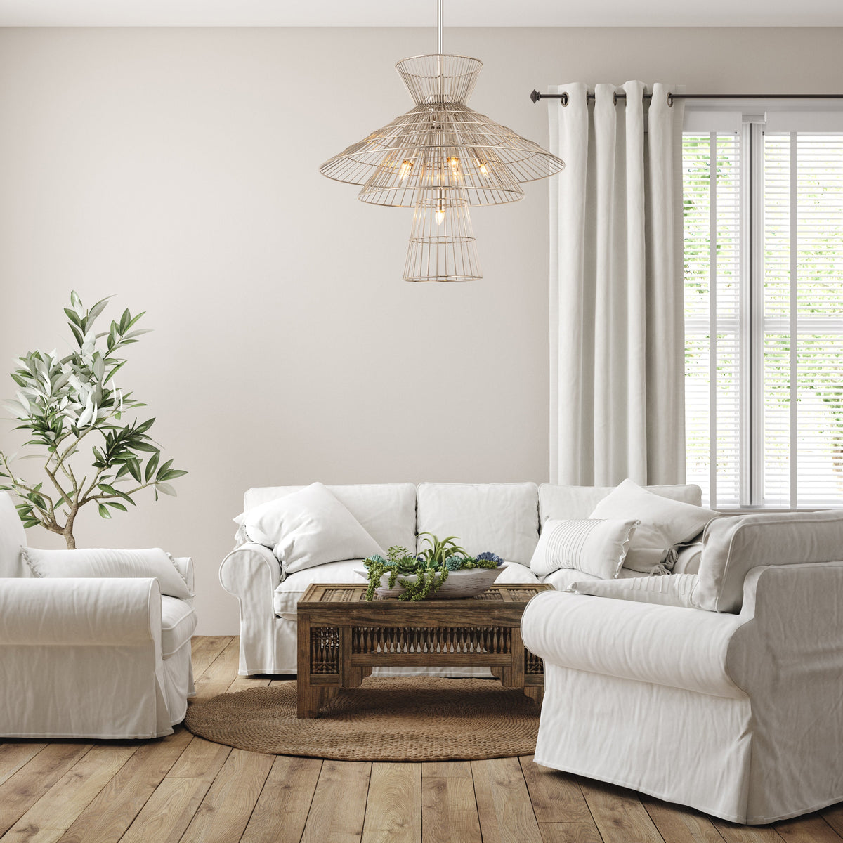 Alito 6 Light Chandelier Polished Nickel
