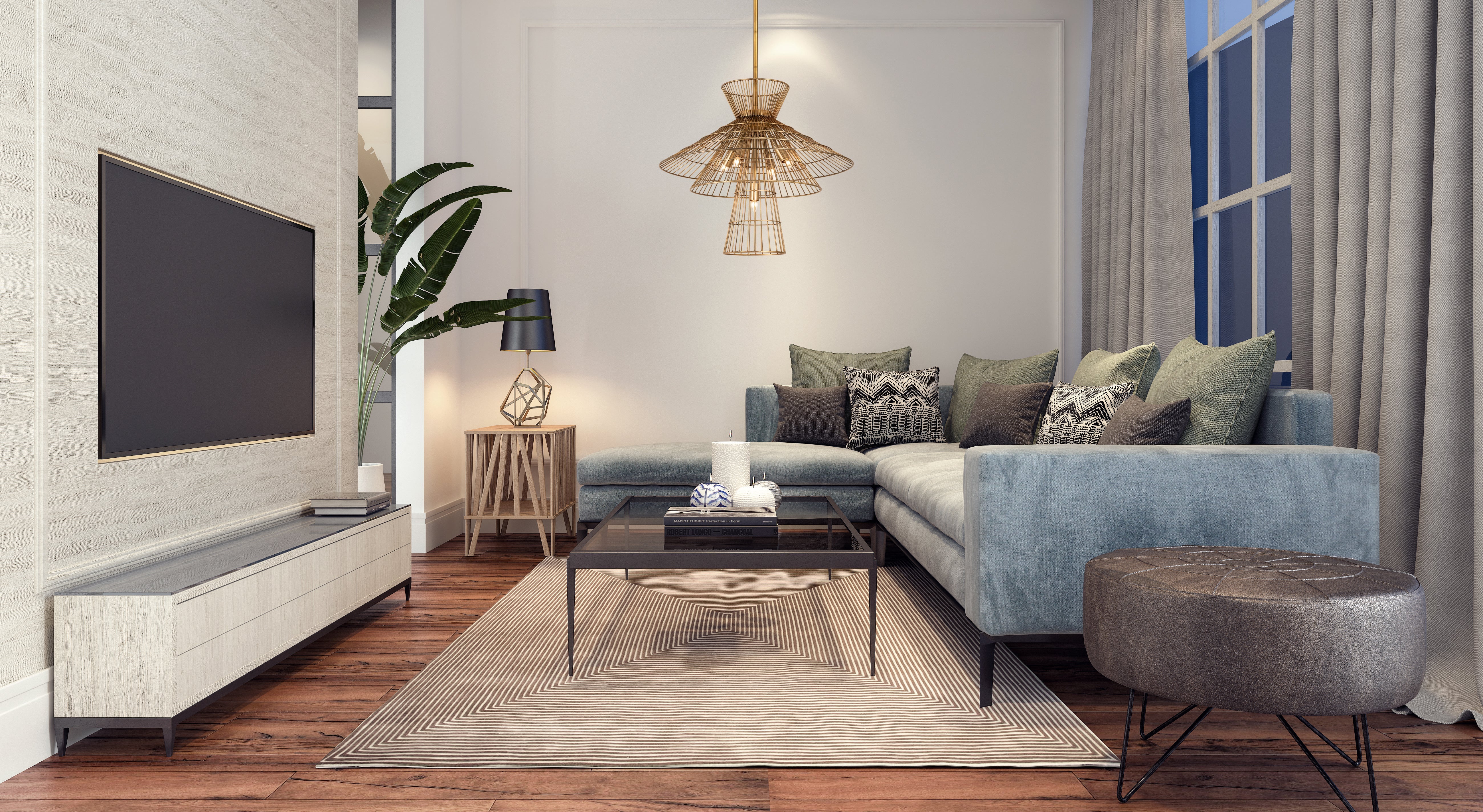 Alito 6 Light Chandelier Rubbed Brass