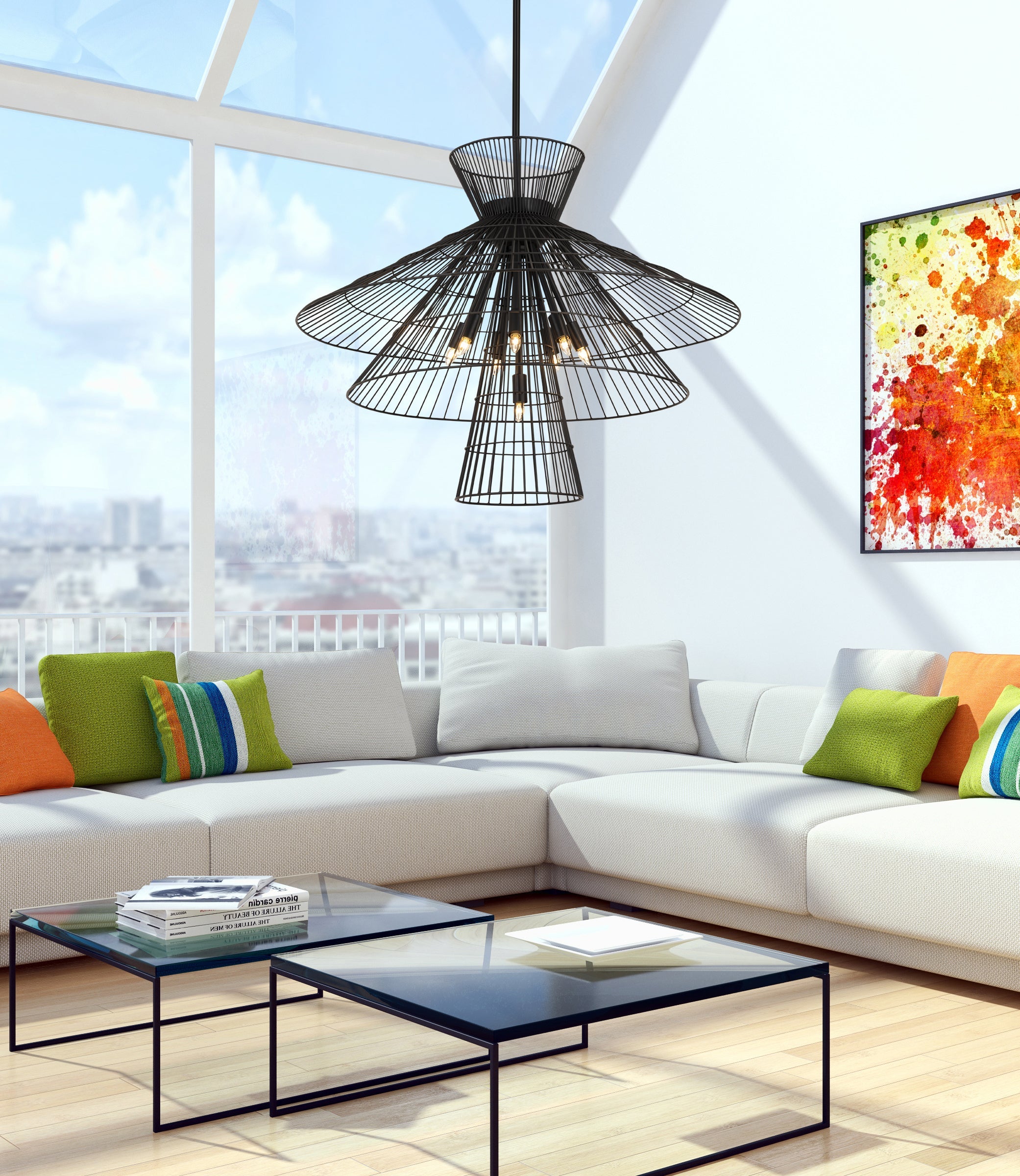 Alito 8 Light Chandelier Matte Black