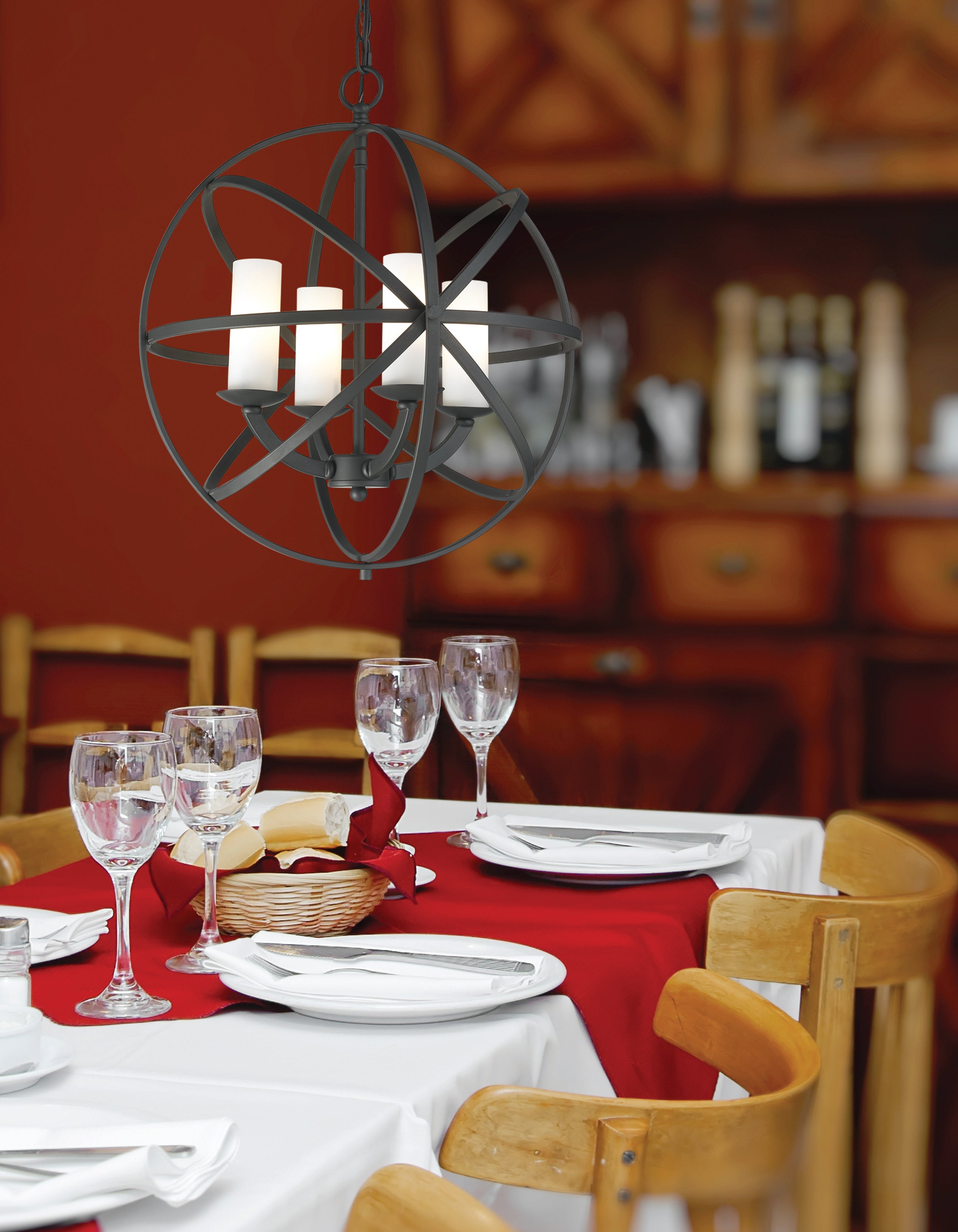 Aranya 4 Light Chandelier Bronze