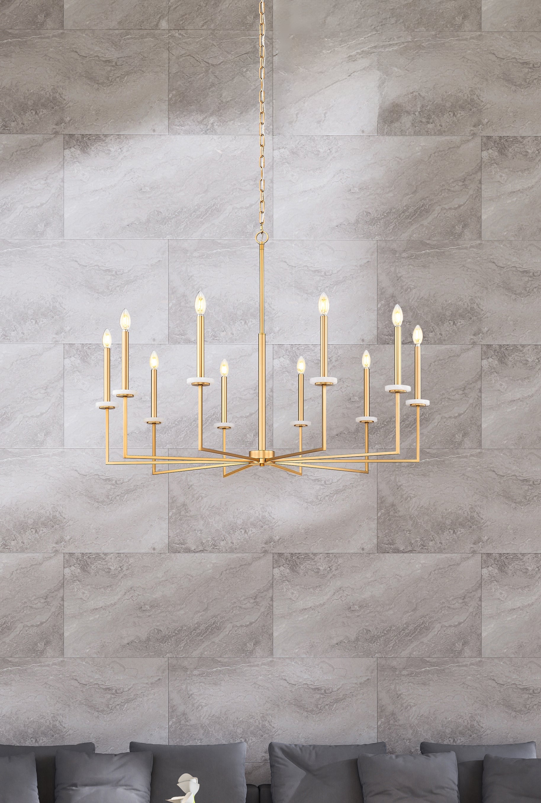 Gaultier 10 Light Chandelier Modern Gold