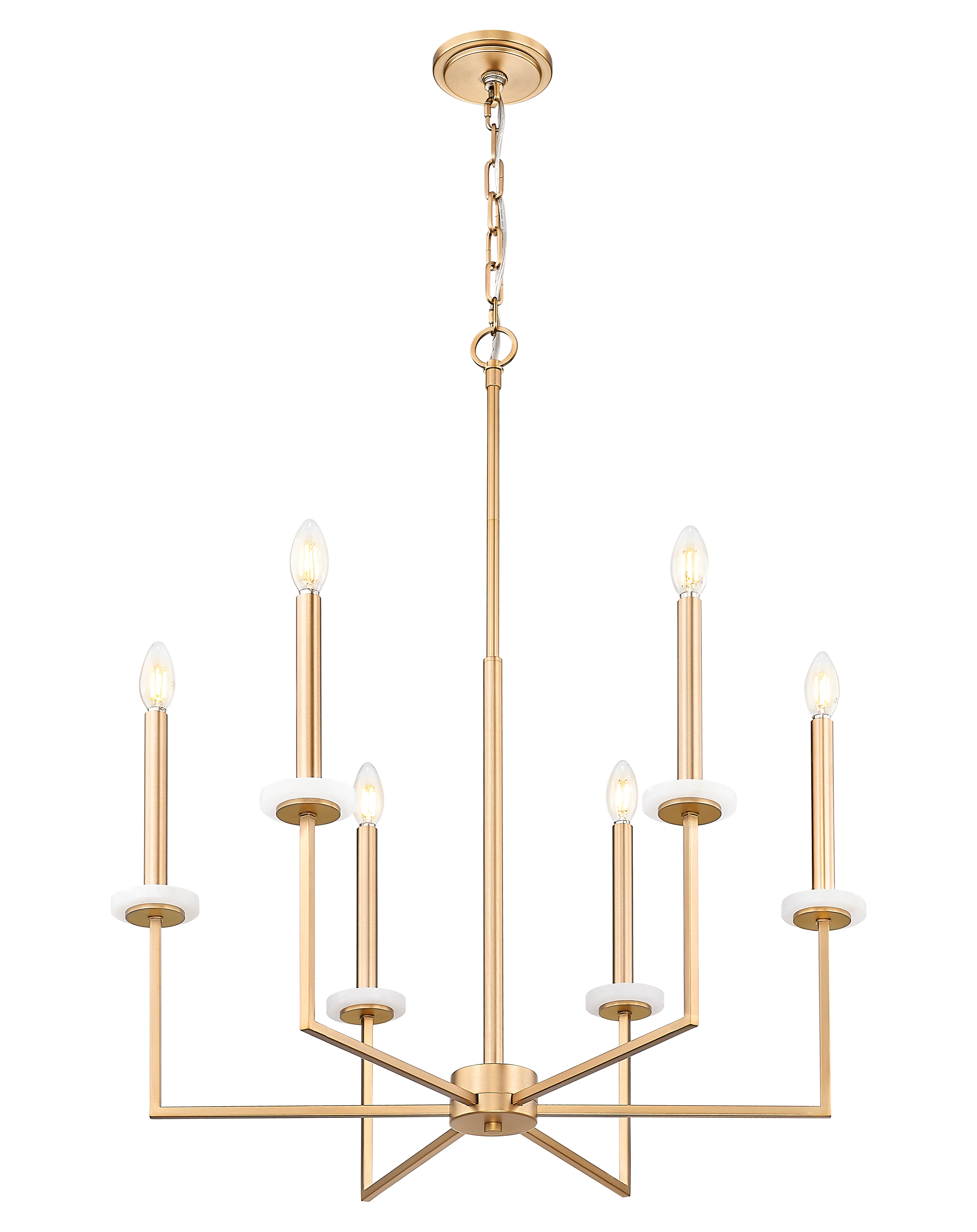 Gaultier 6 Light Chandelier Modern Gold