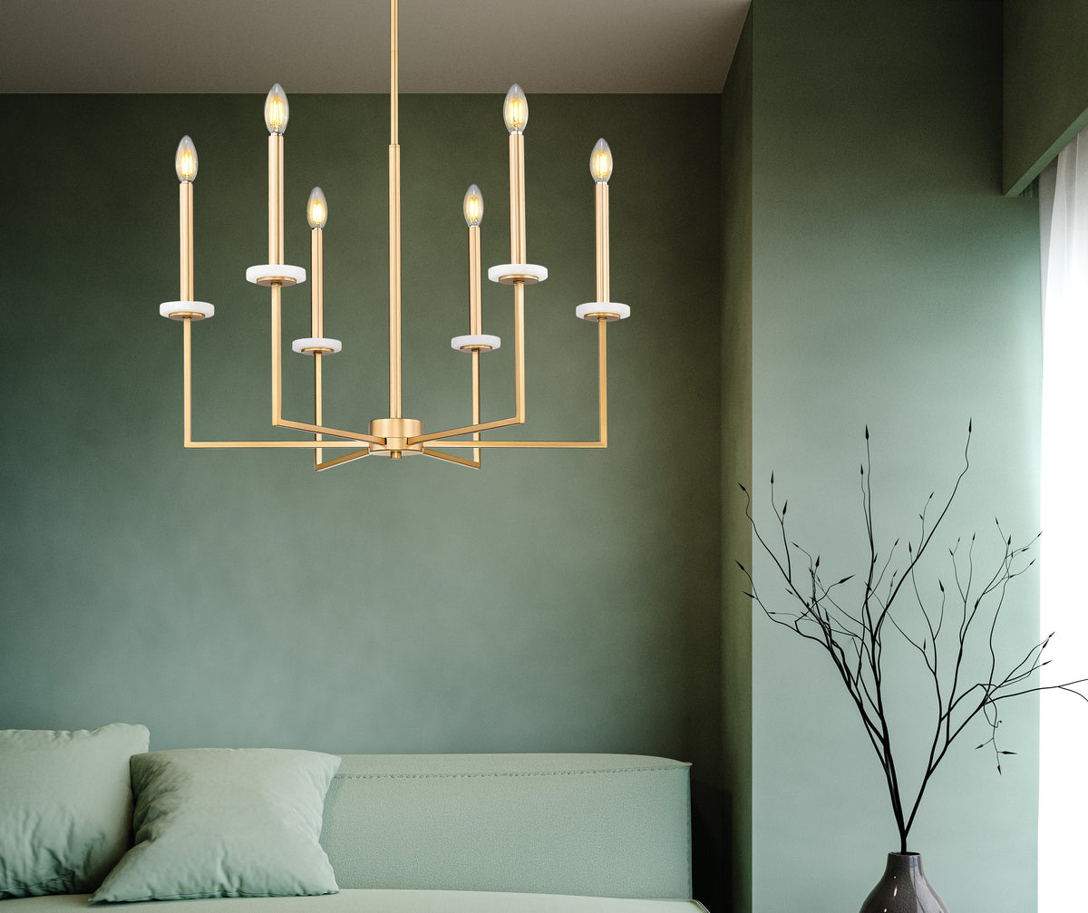 Gaultier 6 Light Chandelier Modern Gold