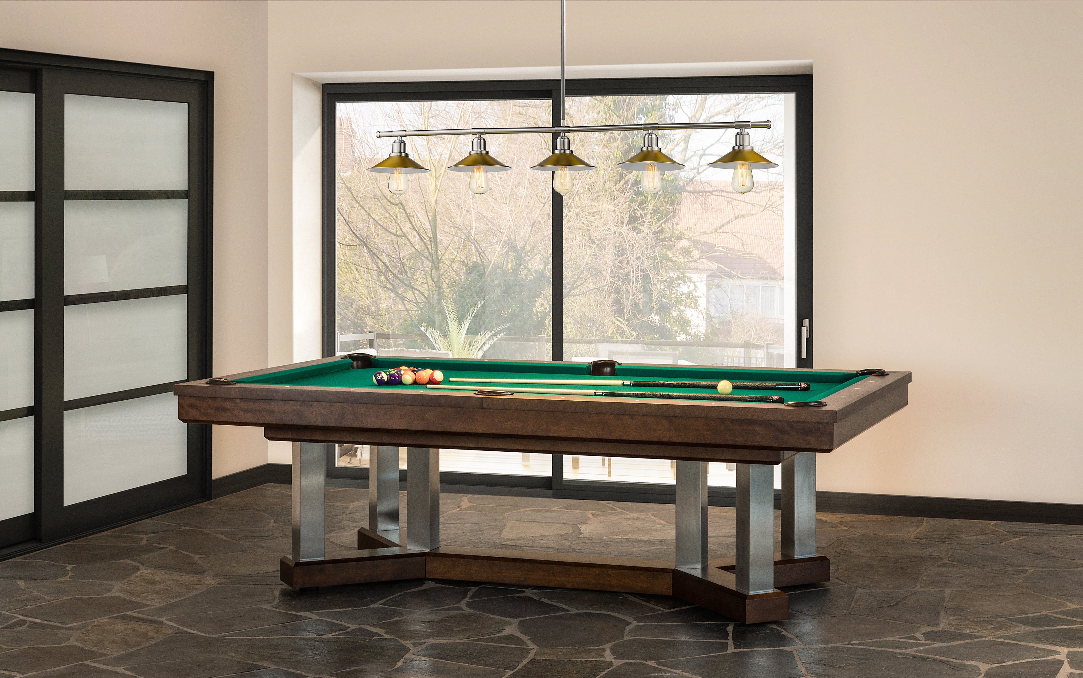 Casa 5 Light Linear Chandelier Brushed Nickel