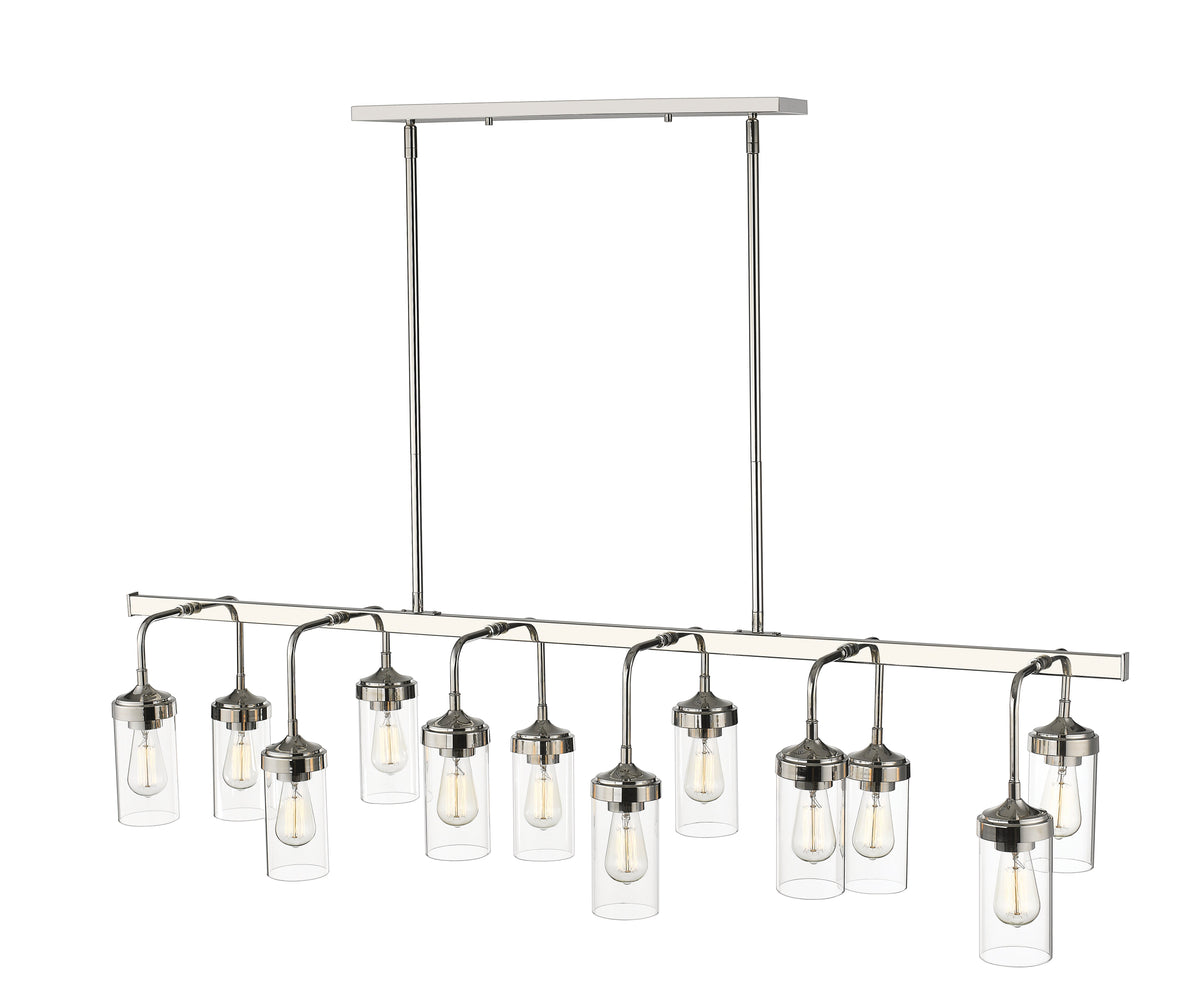 Calliope 12 Light Linear Chandelier Polished Nickel