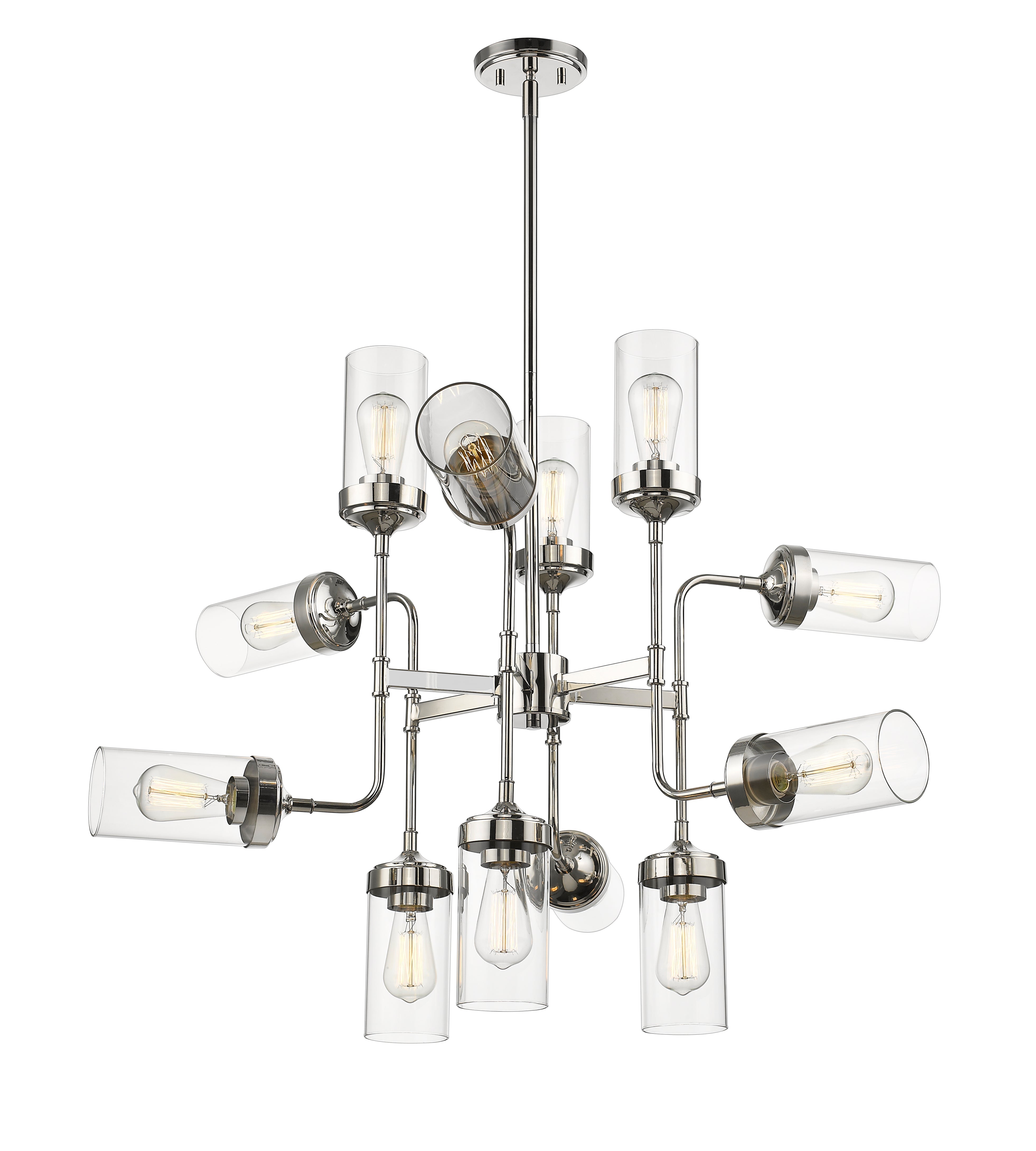 Calliope 12 Light Chandelier Polished Nickel