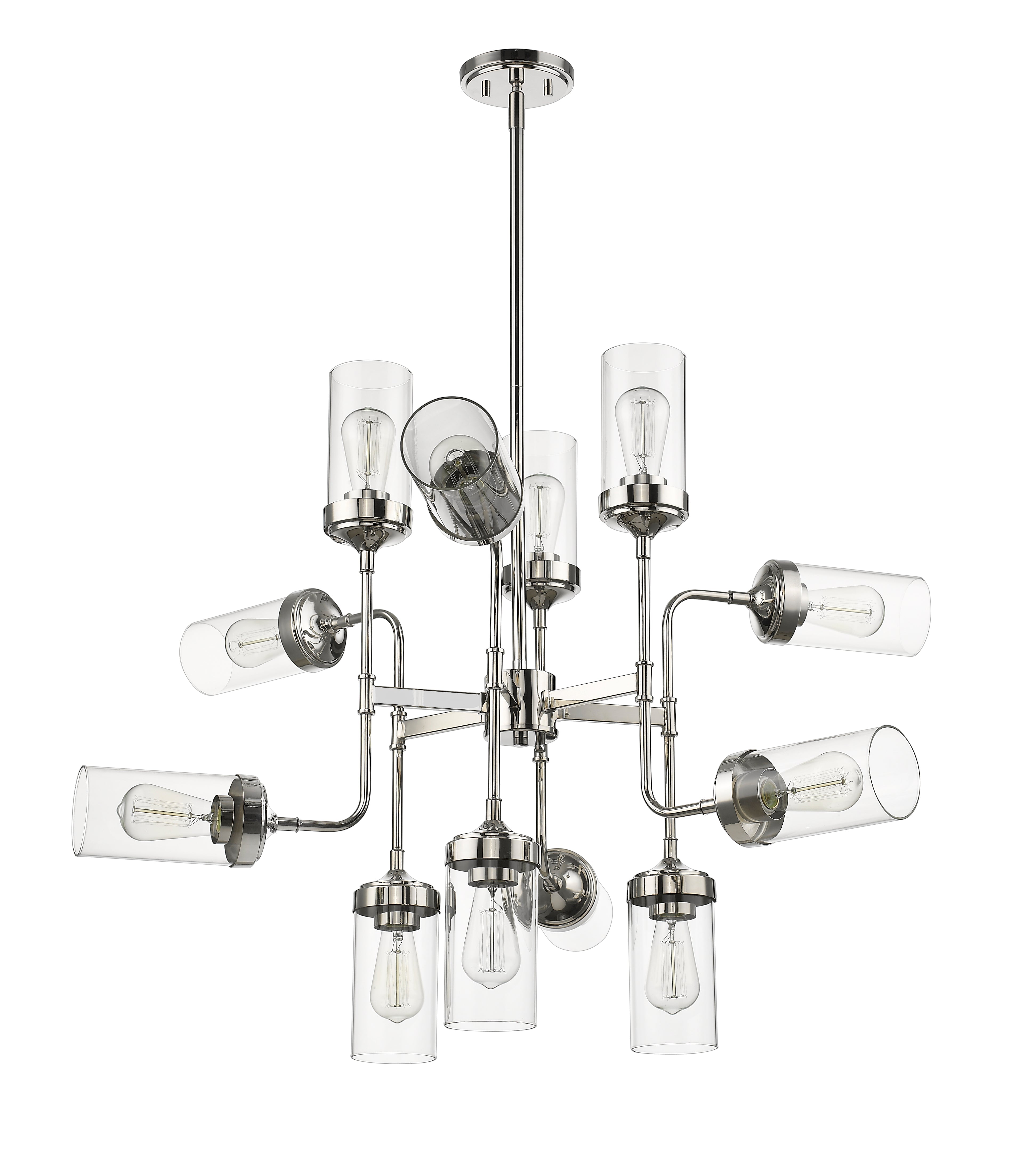 Calliope 12 Light Chandelier Polished Nickel