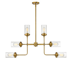 Calliope 6 Light Chandelier Foundry Brass