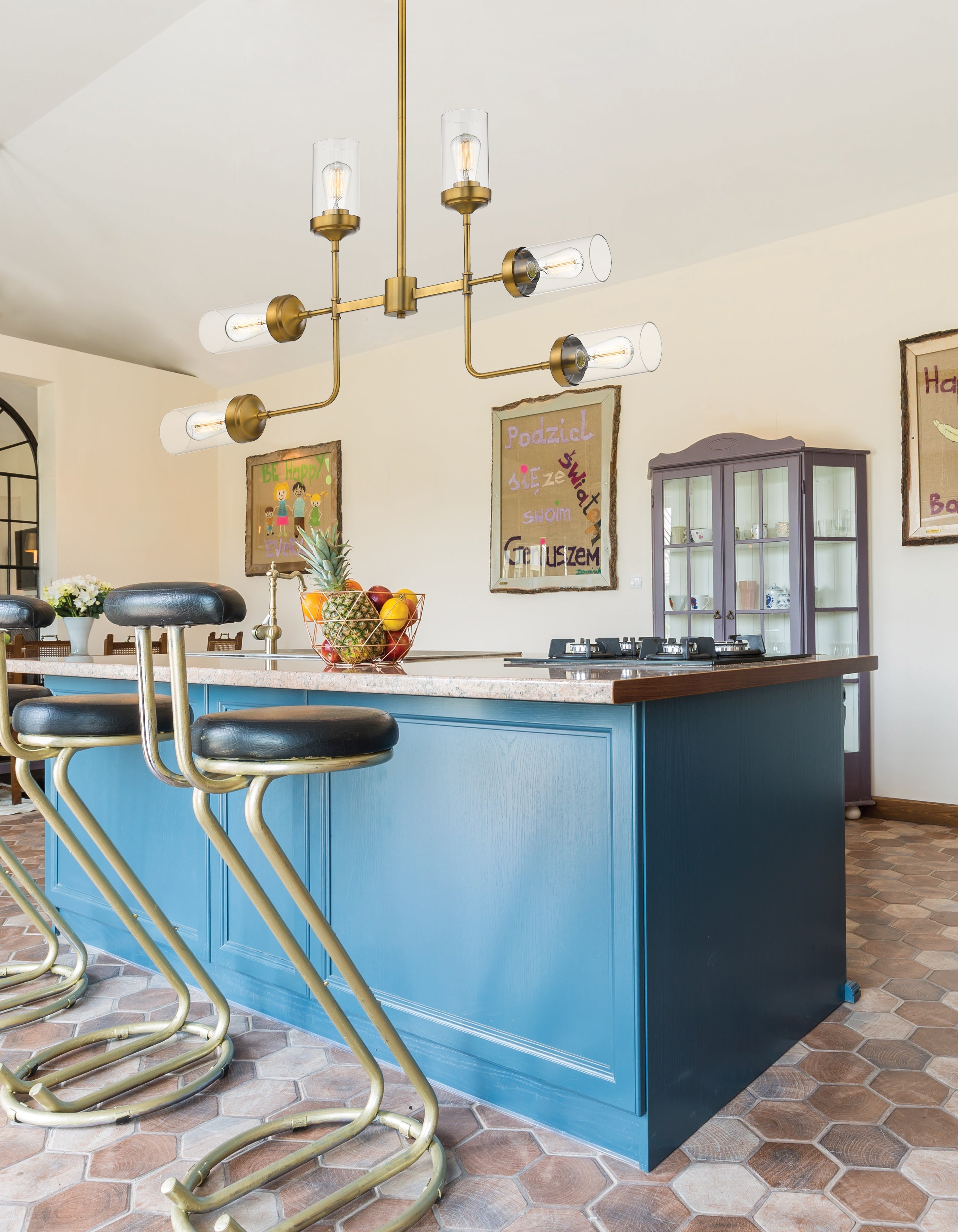 Calliope 6 Light Chandelier Foundry Brass