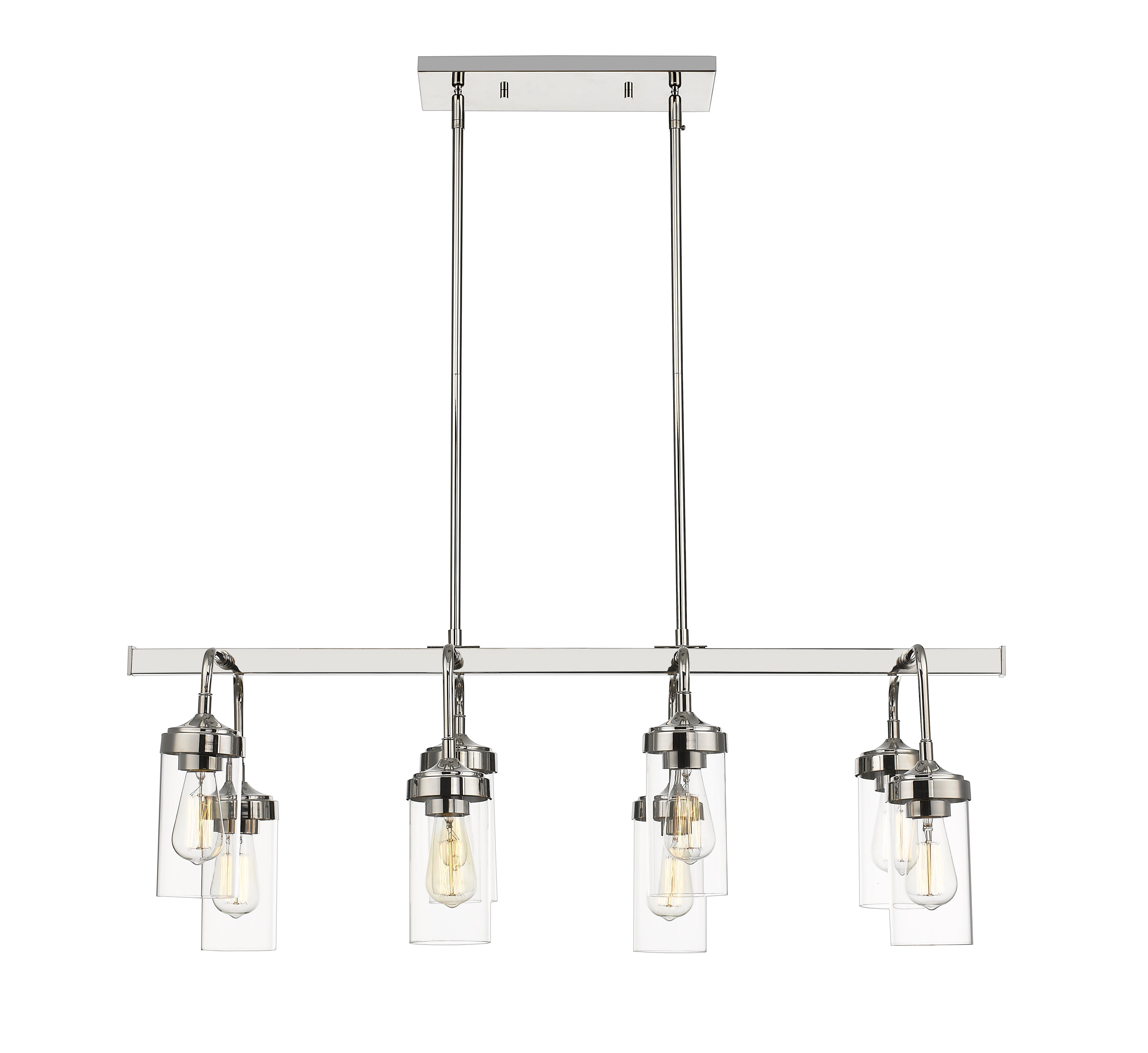 Calliope 8 Light Linear Chandelier Polished Nickel