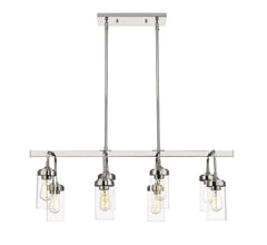 Calliope 8 Light Linear Chandelier Polished Nickel