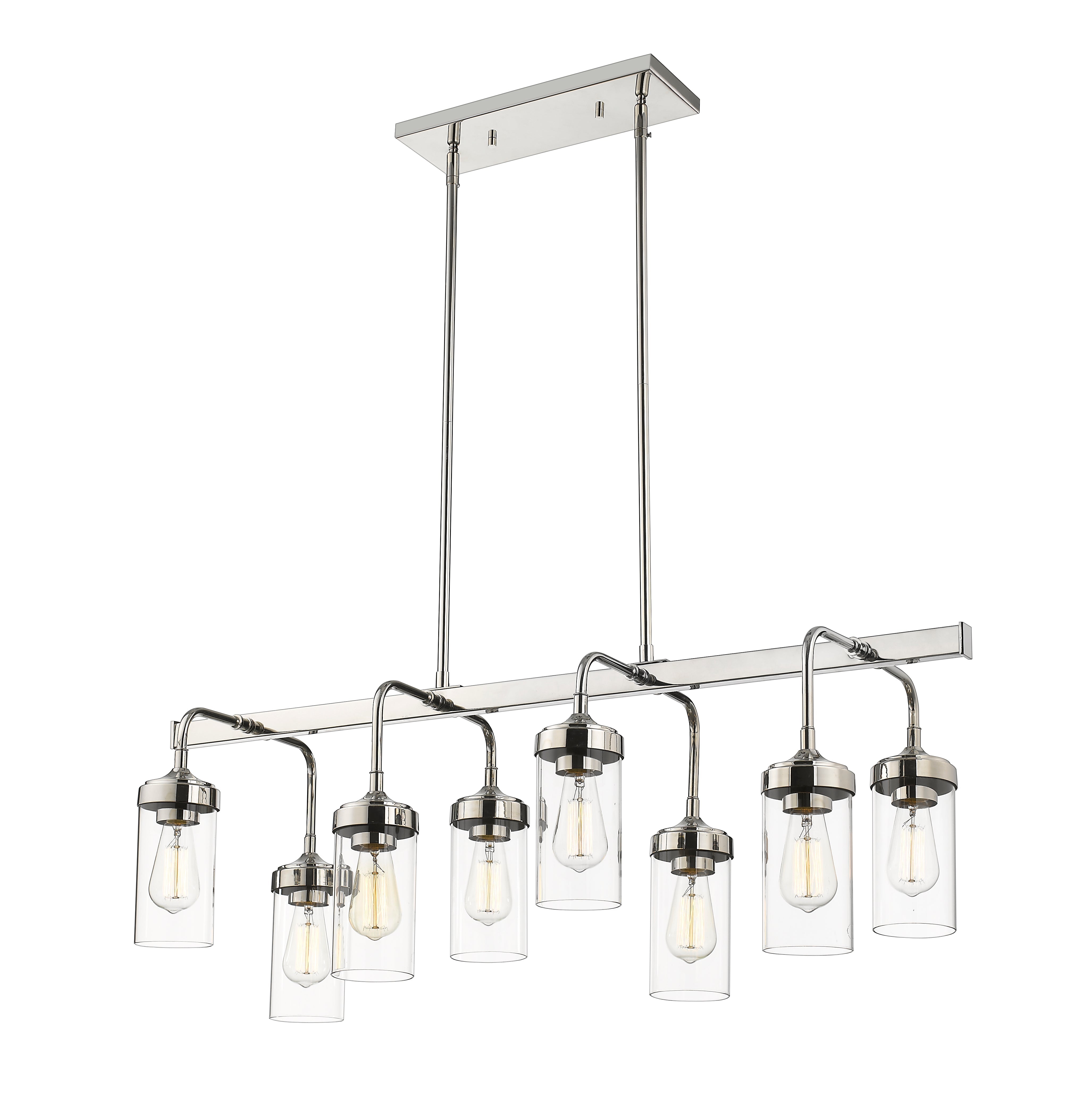 Calliope 8 Light Linear Chandelier Polished Nickel