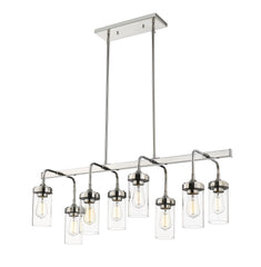 Calliope 8 Light Linear Chandelier Polished Nickel