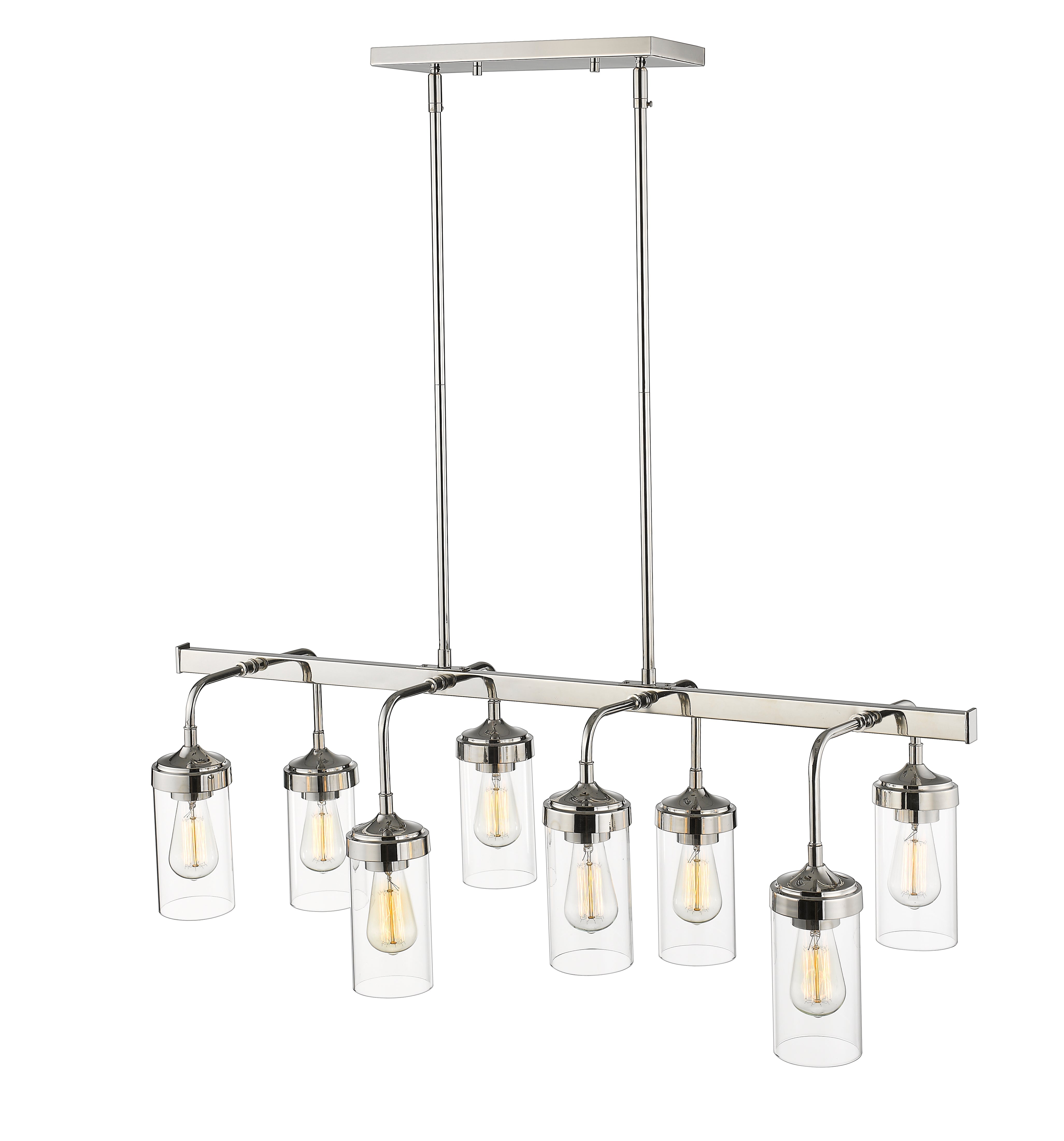 Calliope 8 Light Linear Chandelier Polished Nickel