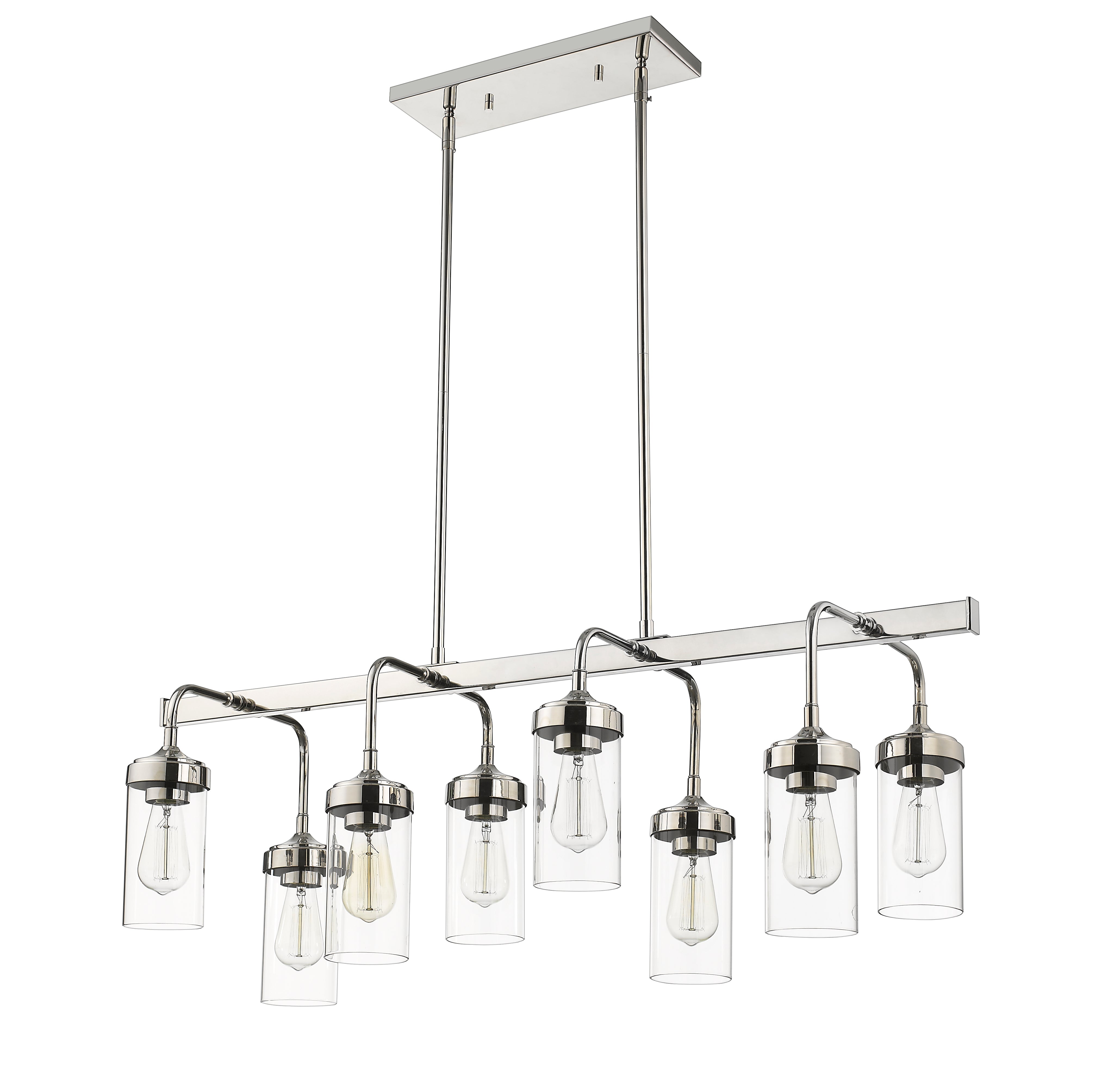 Calliope 8 Light Linear Chandelier Polished Nickel