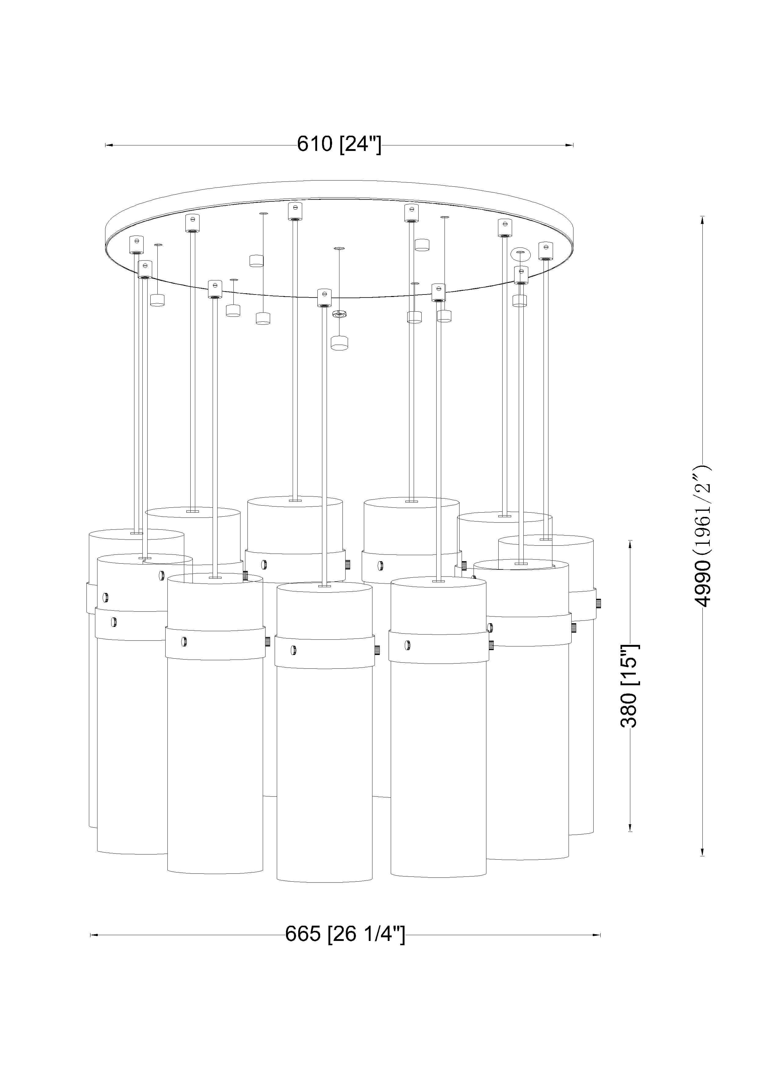 Fontaine 11 Light Chandelier Rubbed Brass