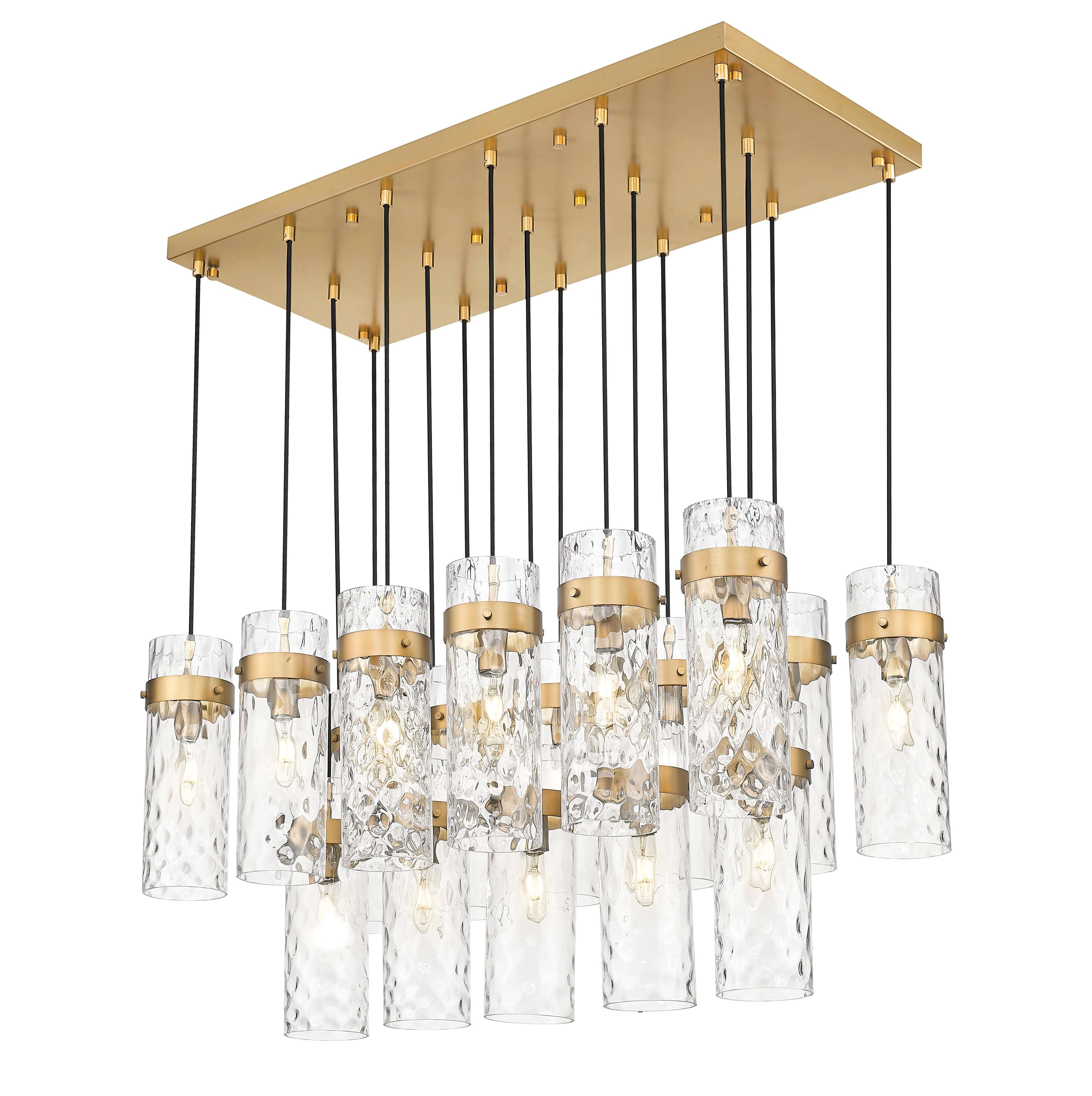 Fontaine 17 Light Linear Chandelier Rubbed Brass