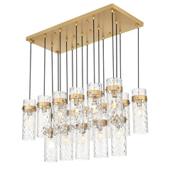 Fontaine 17 Light Linear Chandelier Rubbed Brass