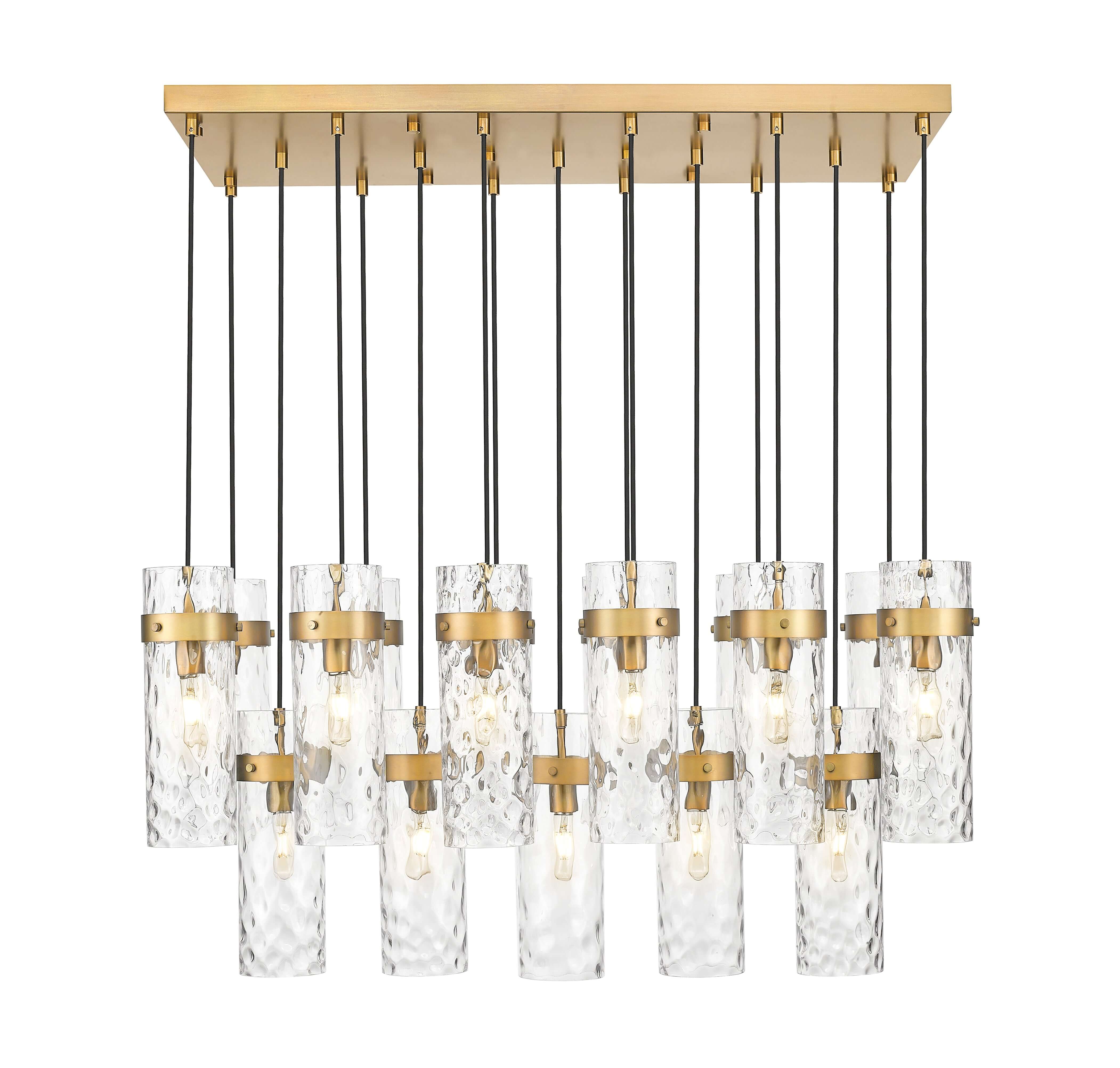 Fontaine 17 Light Linear Chandelier Rubbed Brass