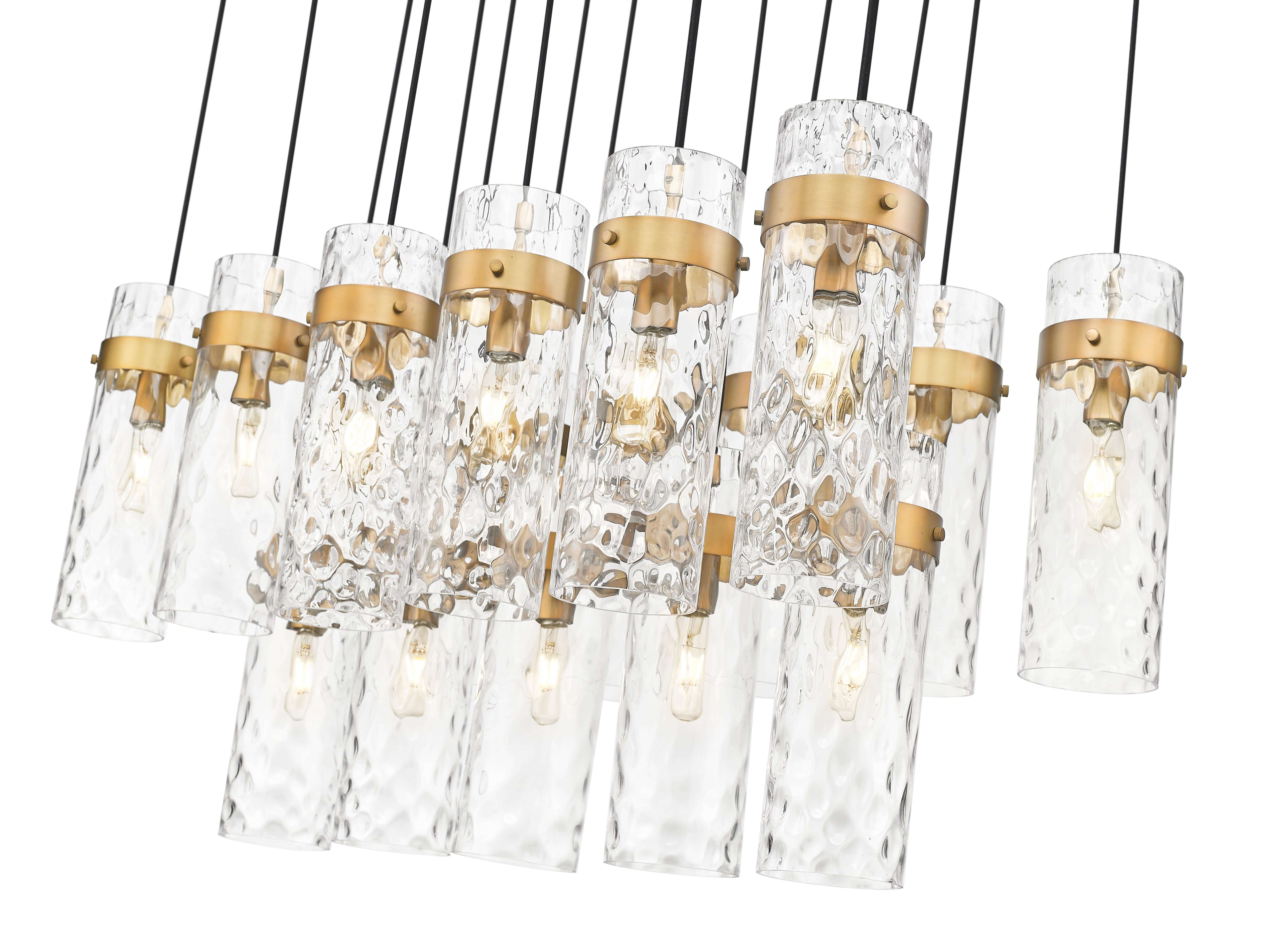 Fontaine 17 Light Linear Chandelier Rubbed Brass