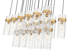 Fontaine 17 Light Linear Chandelier Rubbed Brass